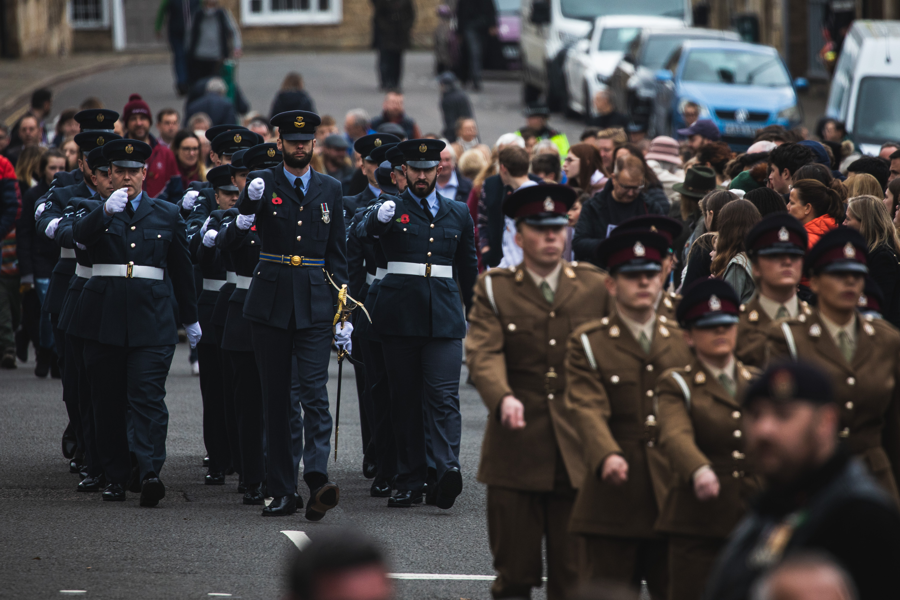 RAF Wittering’s detachment parades through Stamford
