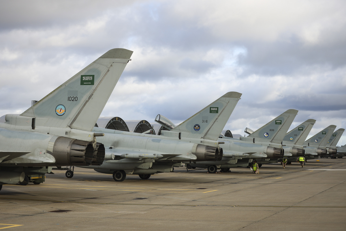 Image shows RAF Typhoon on the airfield.