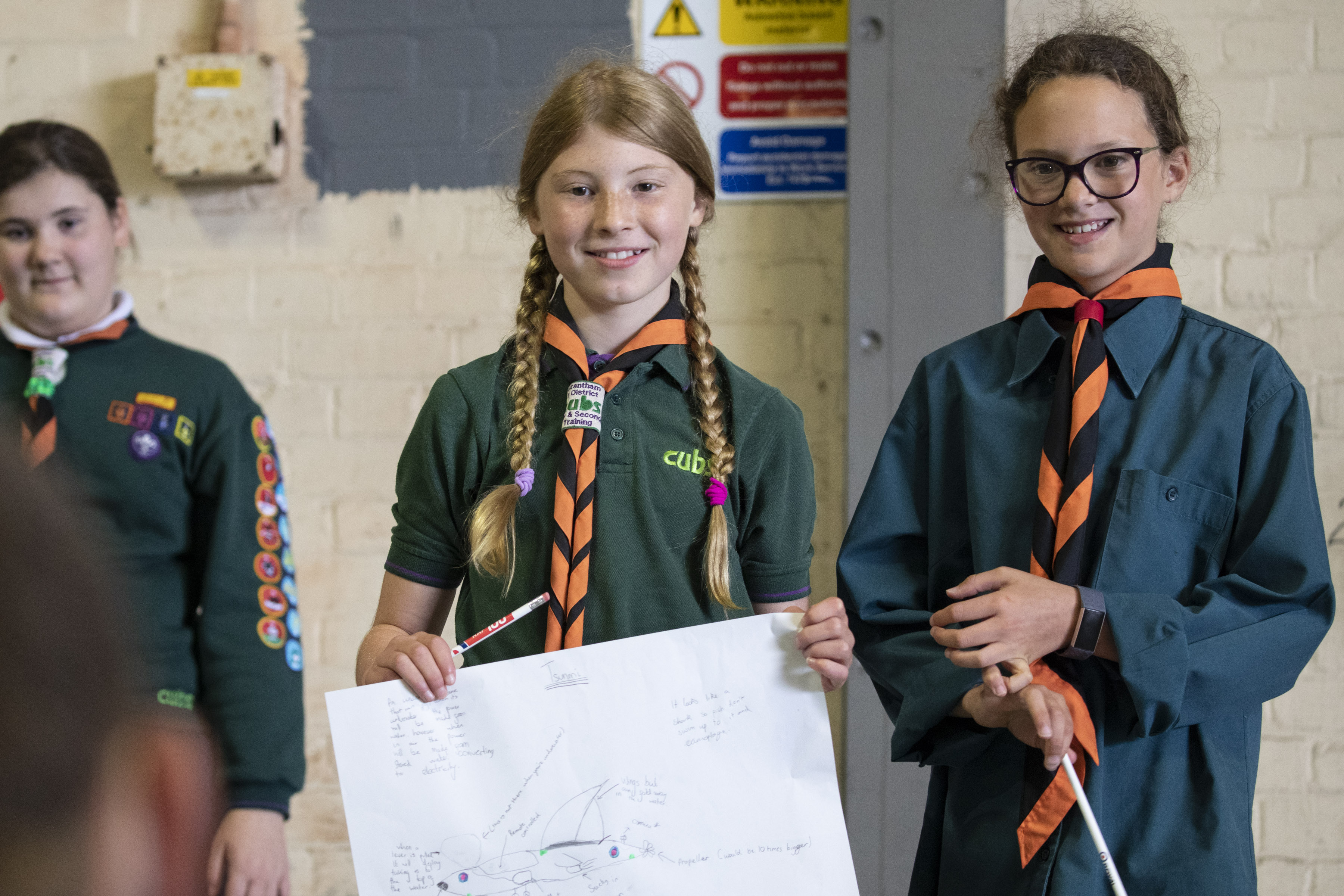 School children present their work.