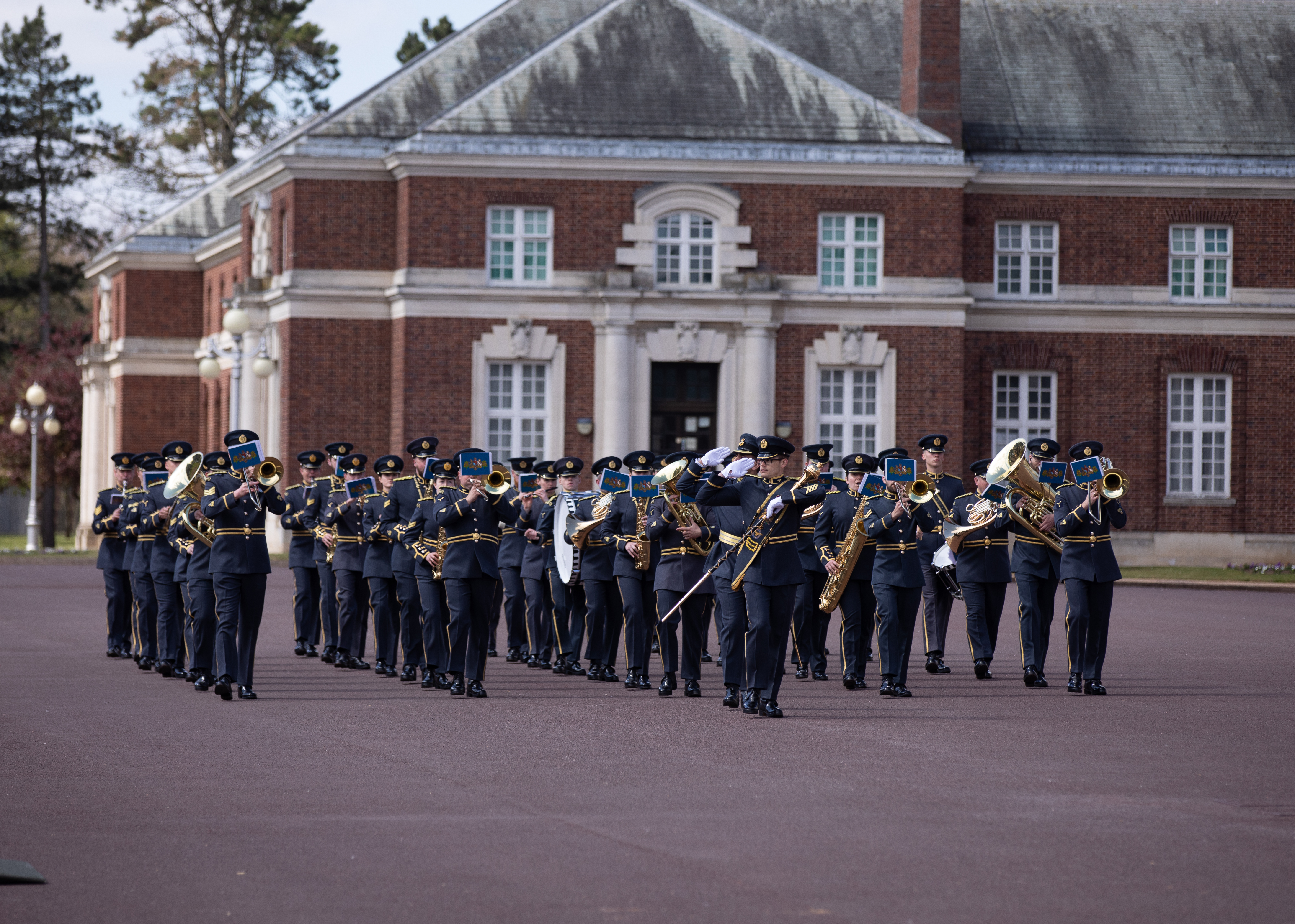 RAF Music Service personnel perform on parade.