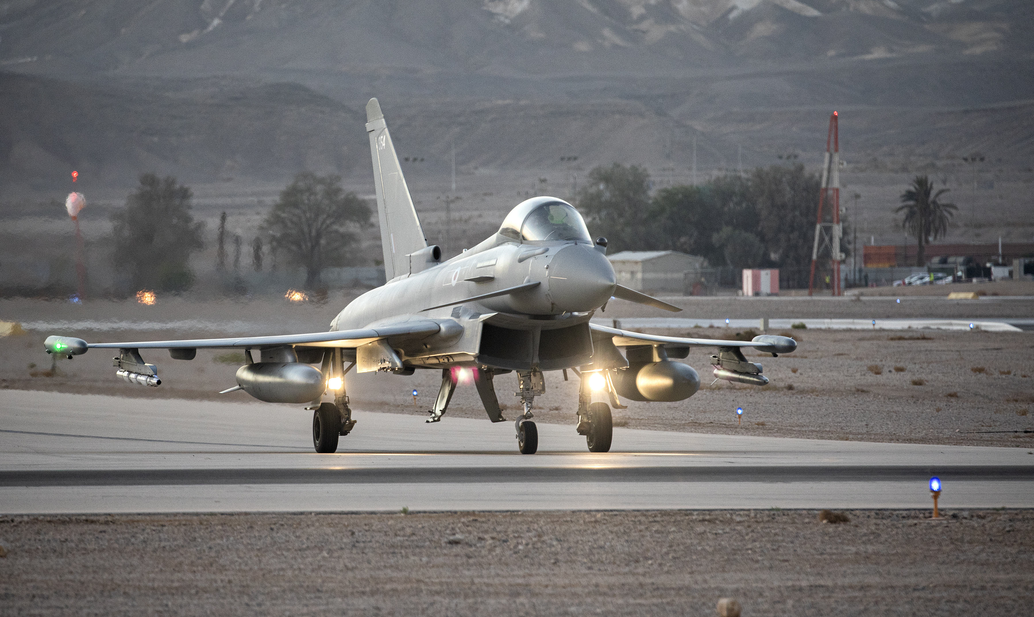 RAF Typhoon on the runway.