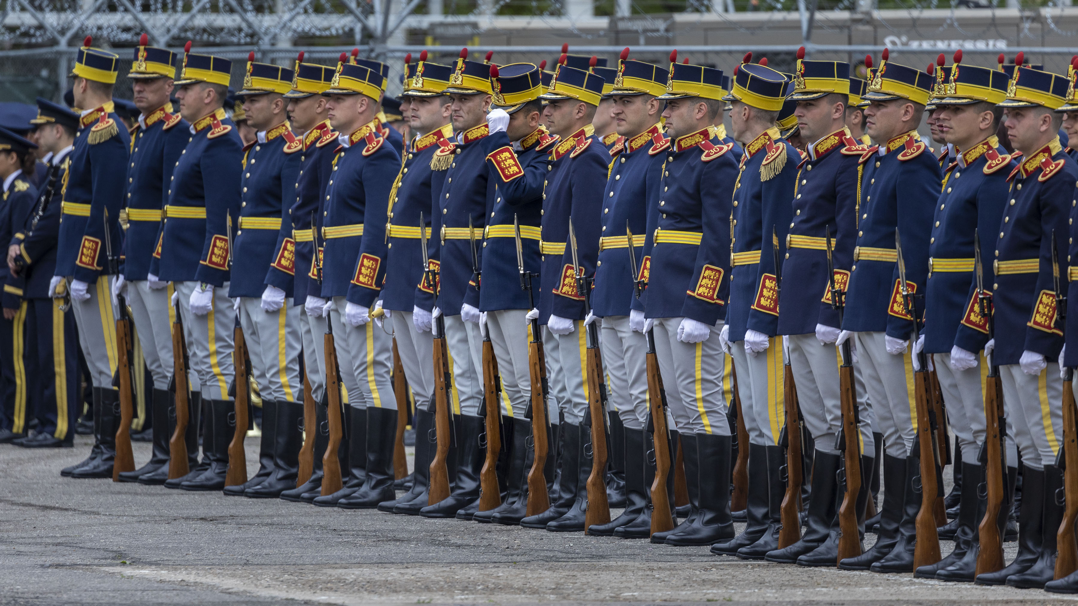 Romanian personnel in parade.