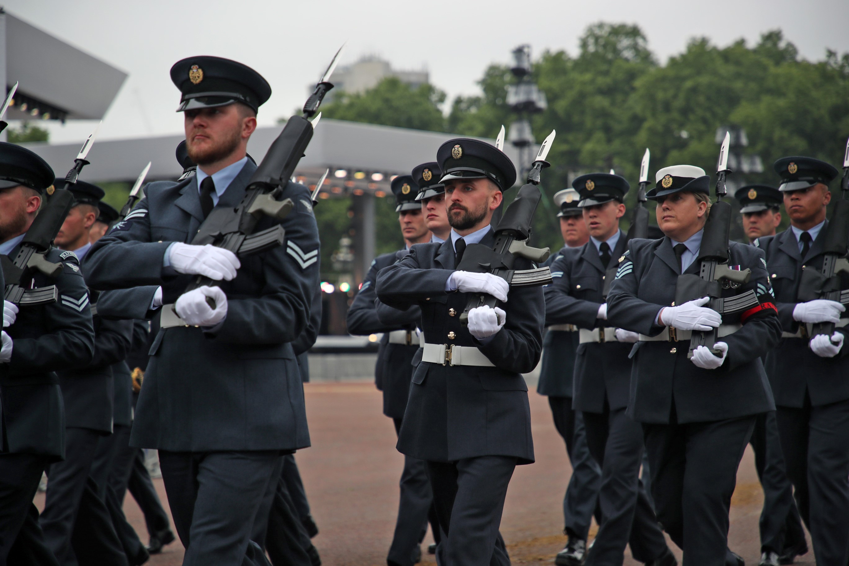 RAF aviators on parade.
