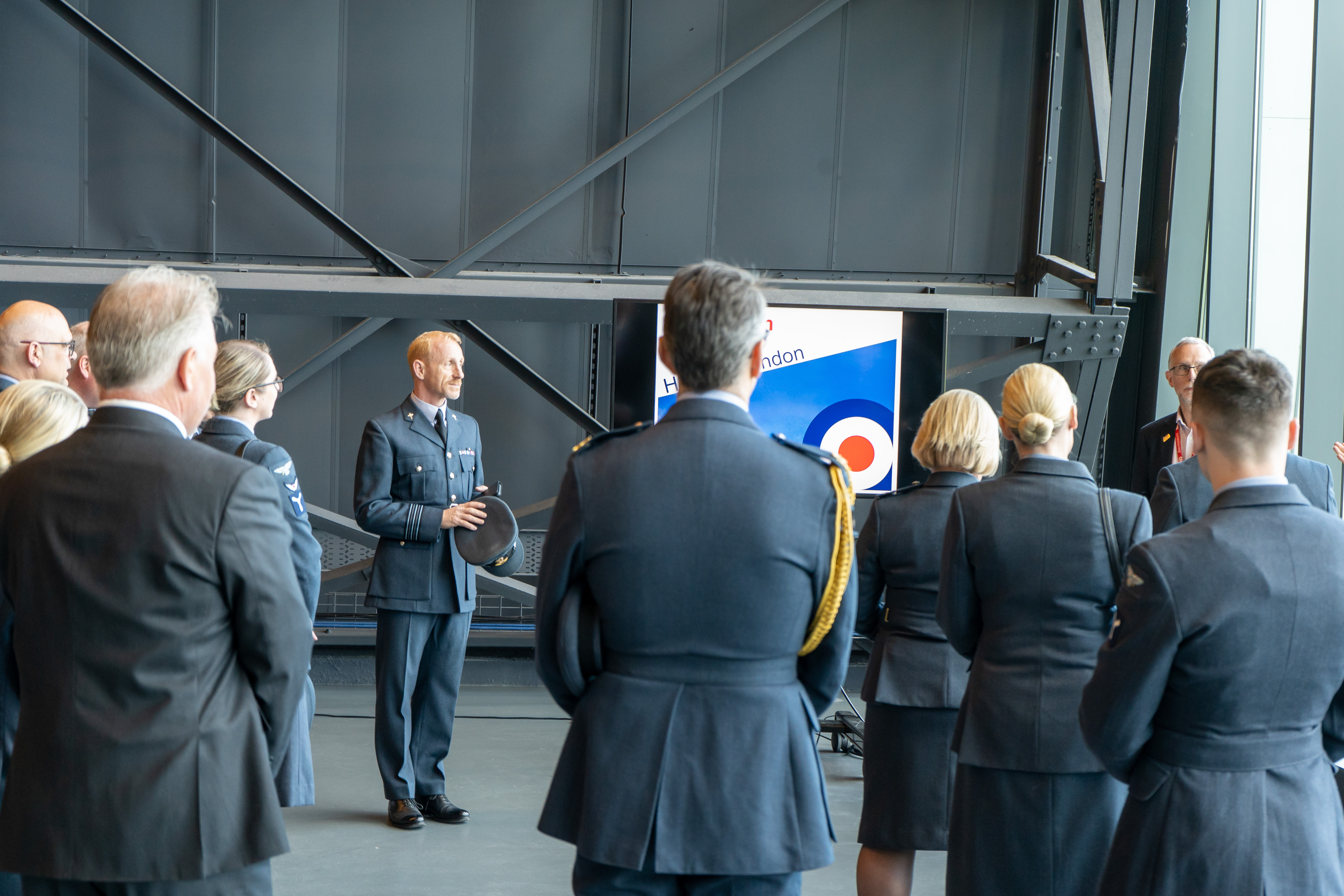 Personnel inside museum.