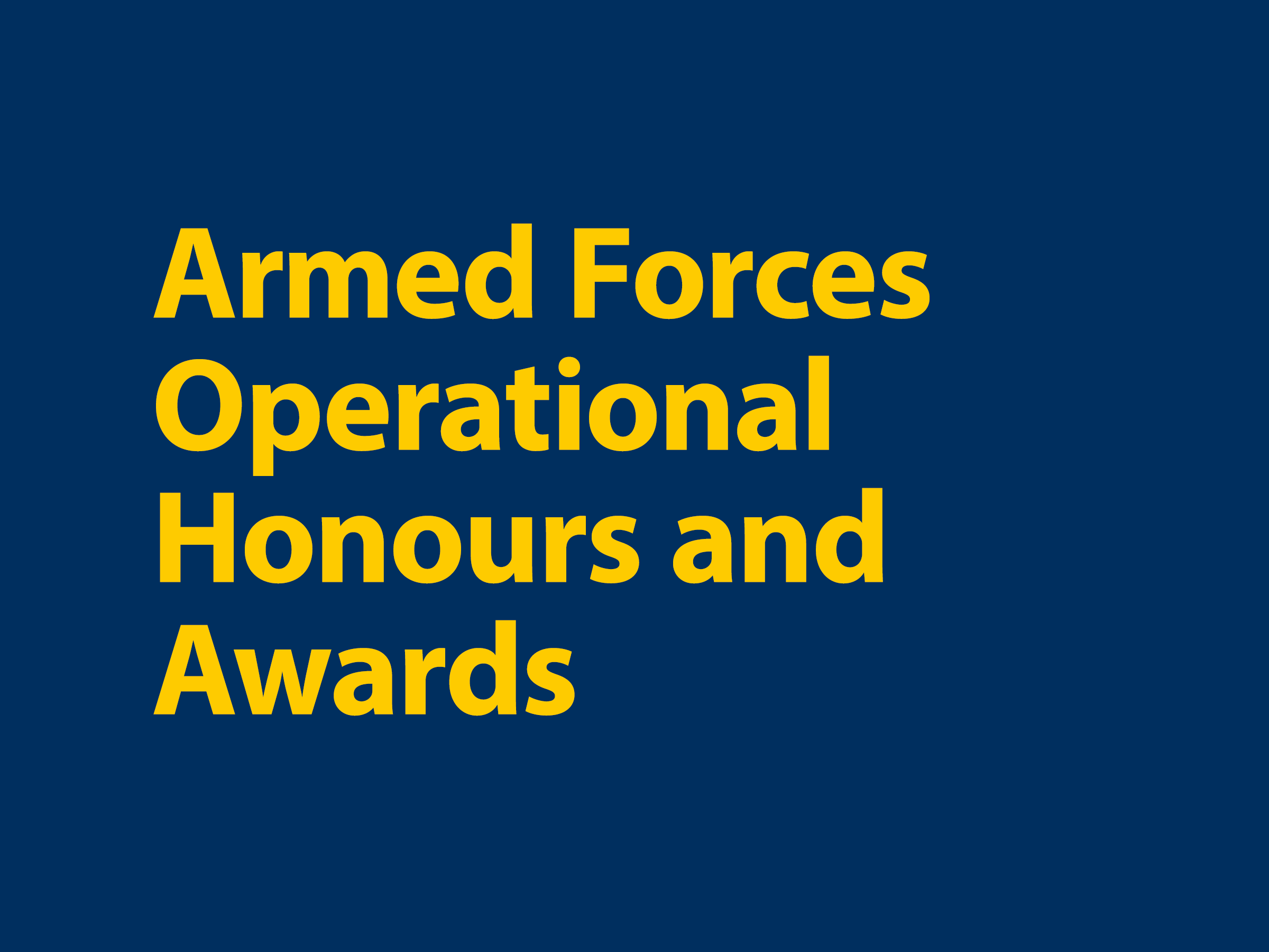 Operational Honours list banner.