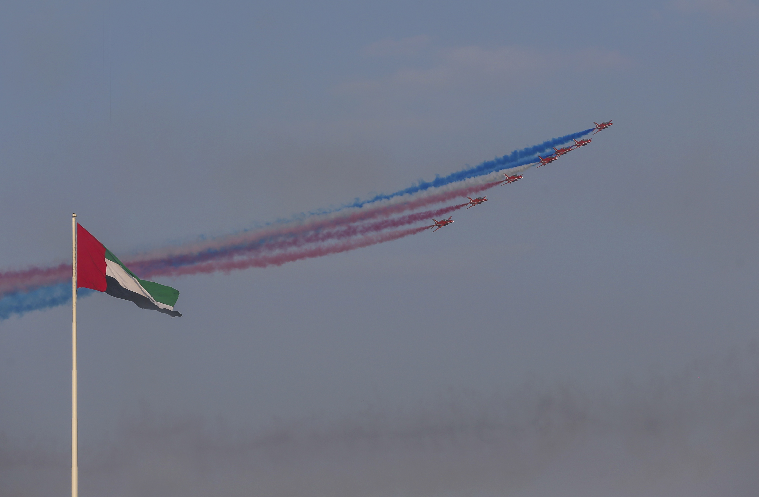 Red Arrows displaying in the UAE