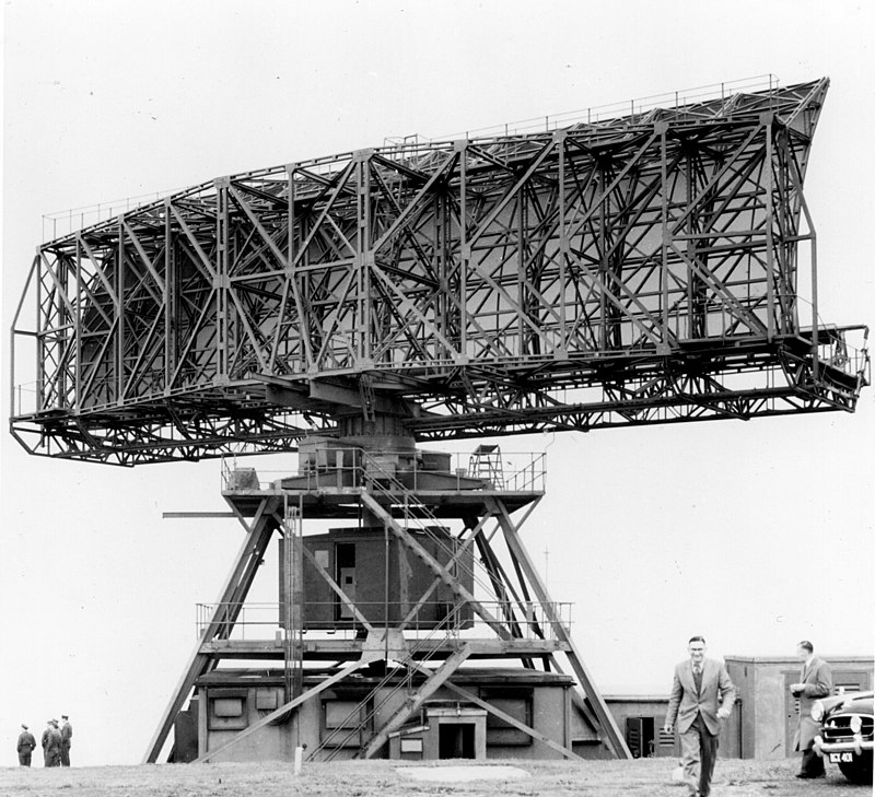 A Type 80 long-range surveillance and control radar of the type installed at RAF Boulmer in the mid-1950s.