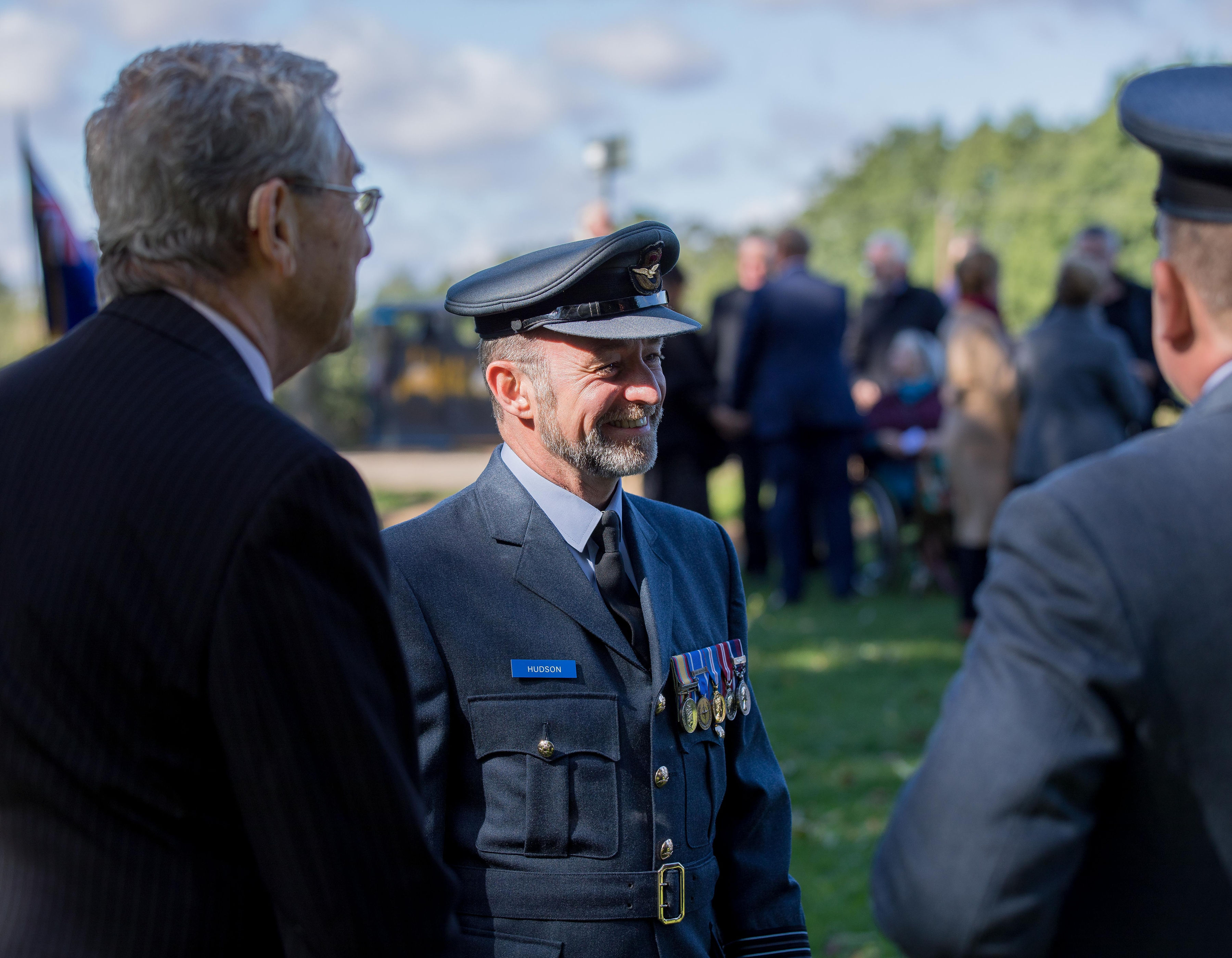 Sergeant talking at service.