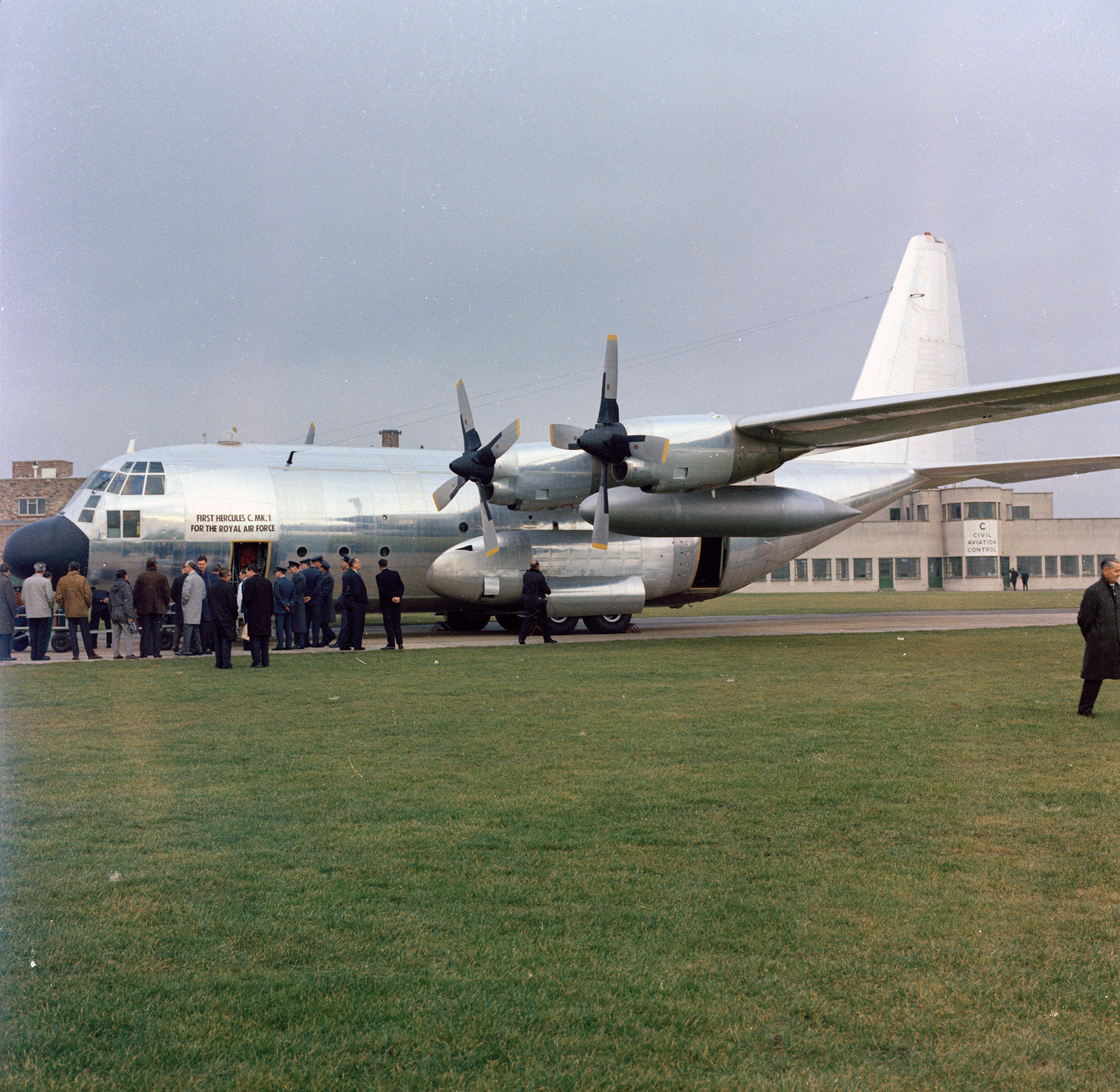 The first of 66 RAF Hercules C.1 shown after arrival at Marshall’s of Cambridge on 19 December 1966.