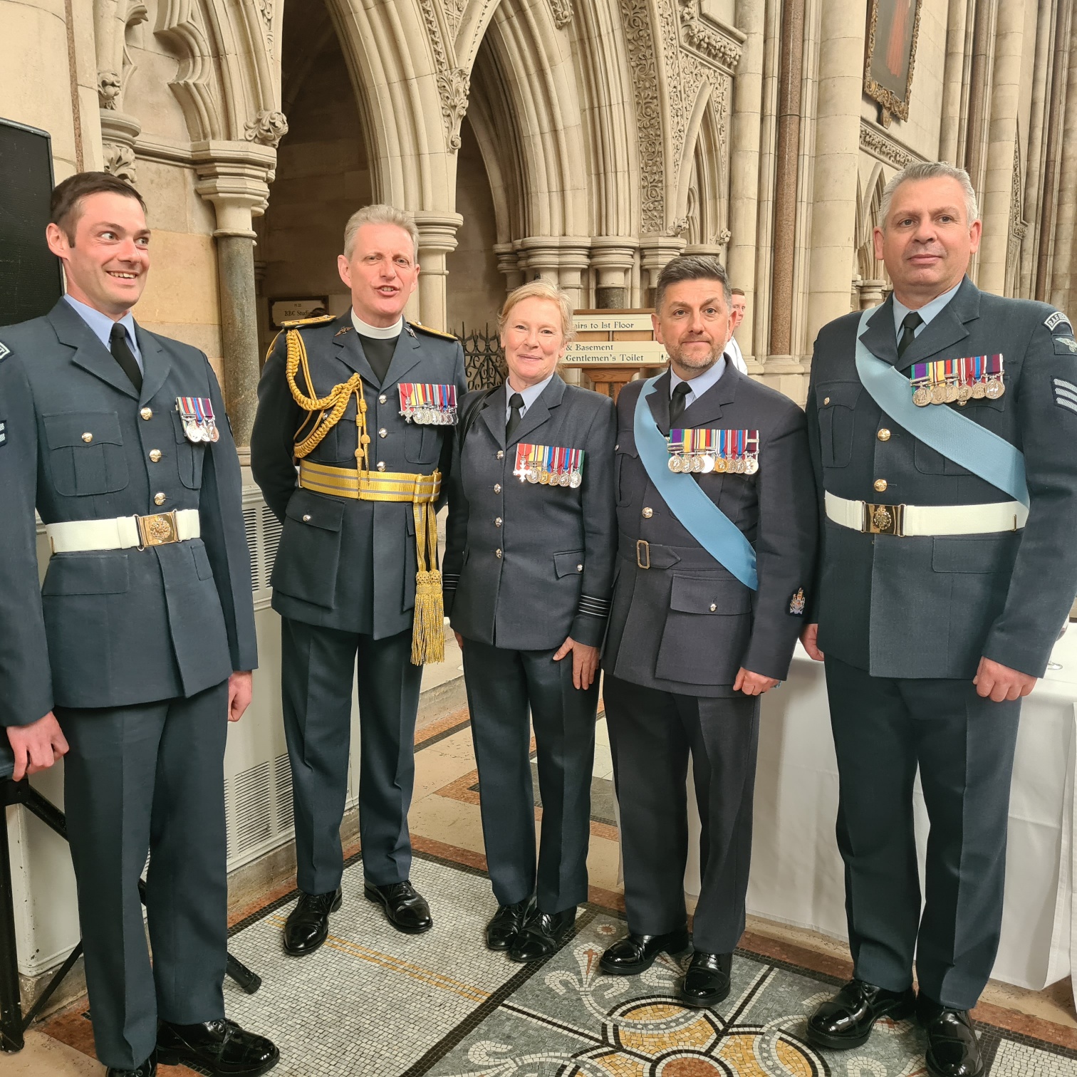 Image shows RAF personnel standing in St Clements Danes Church.