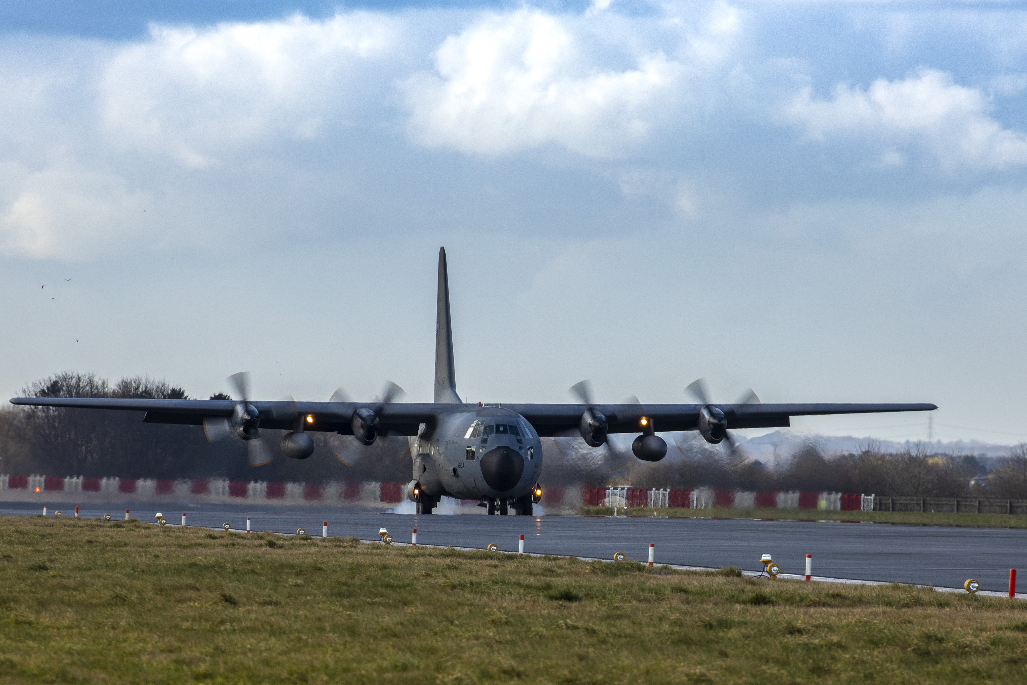 Image shows RAF Voyager on the airfield.