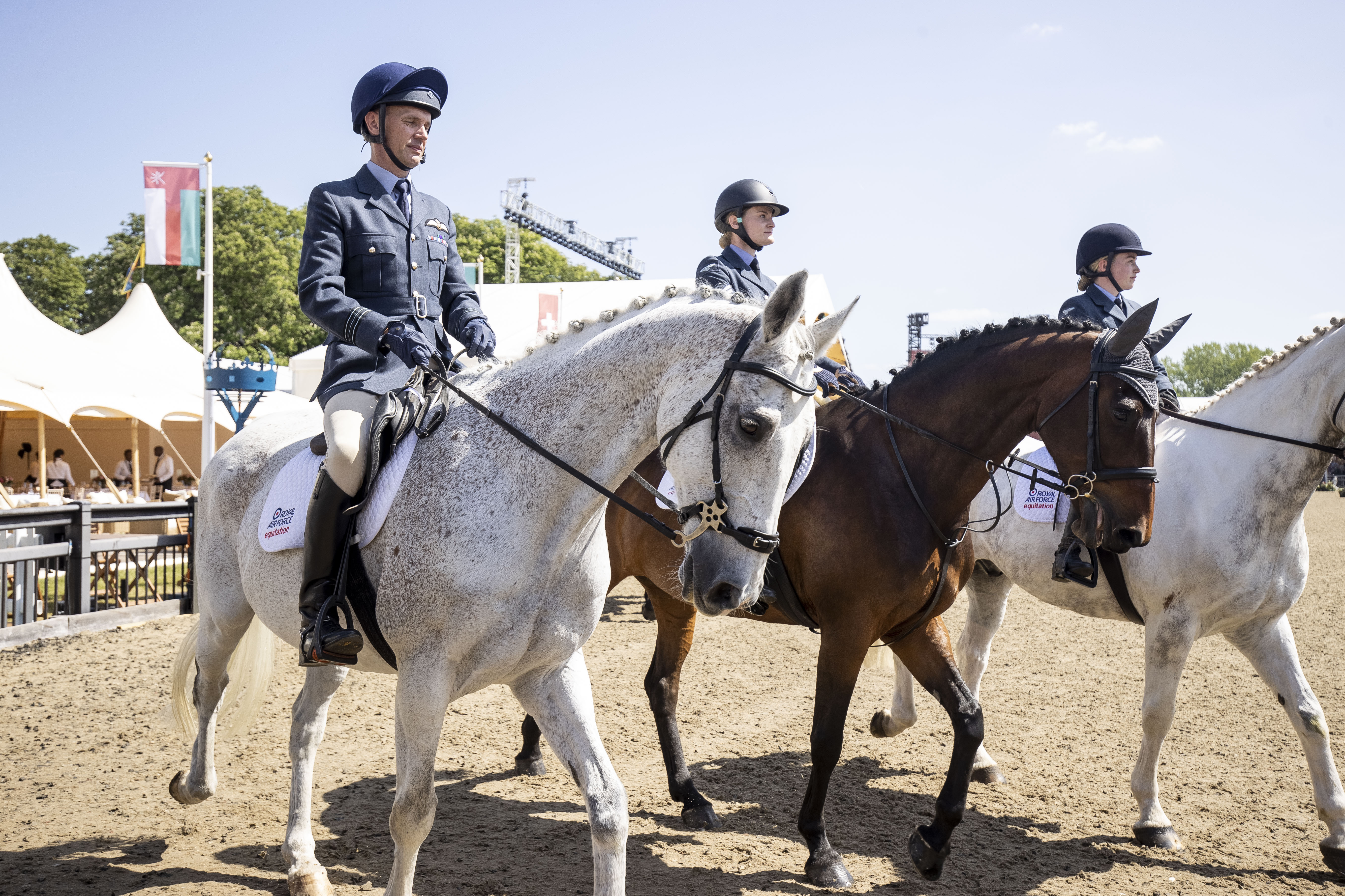 Personnel on horseback.