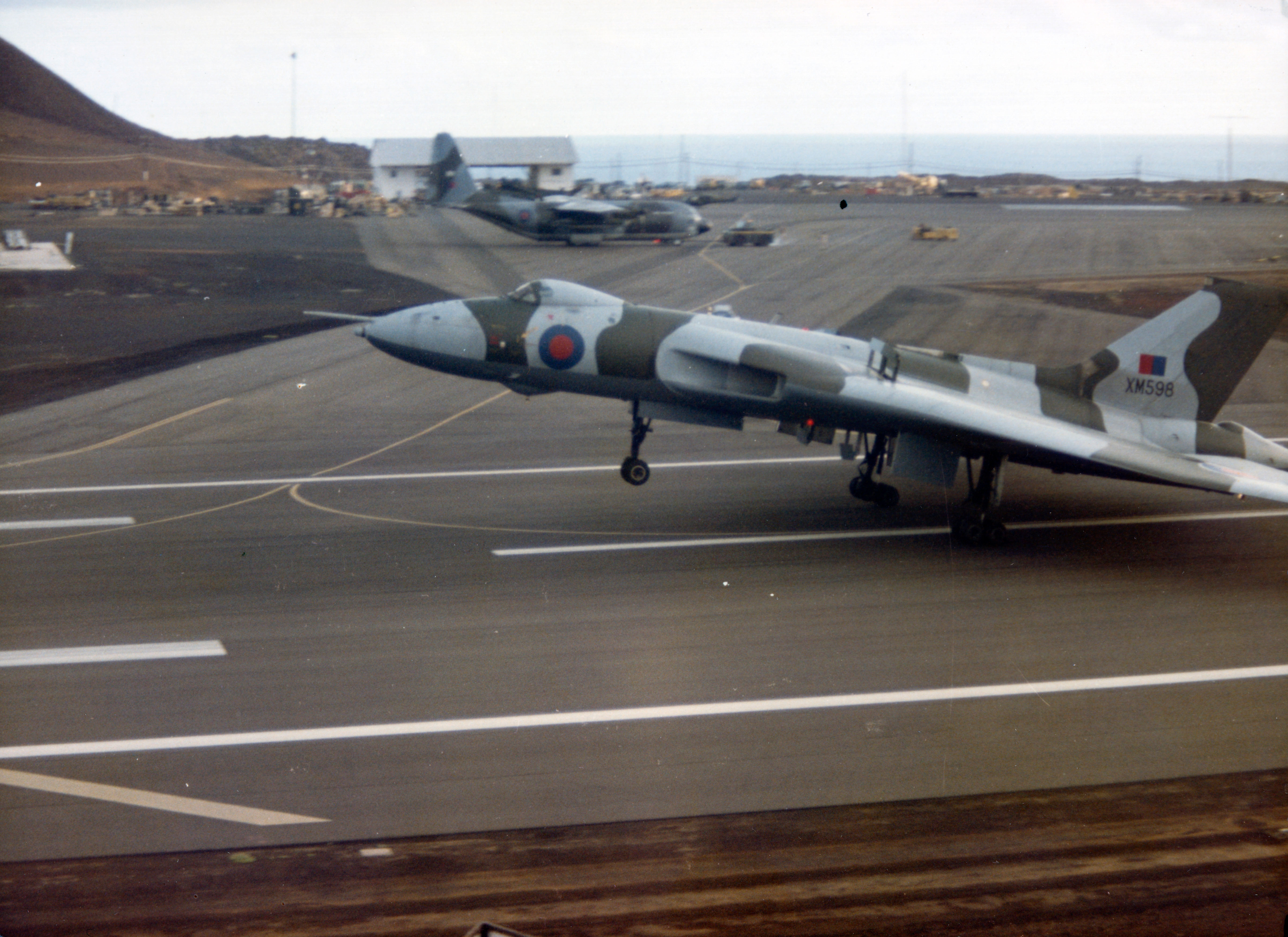 RAF Vulcan bomber taking off.