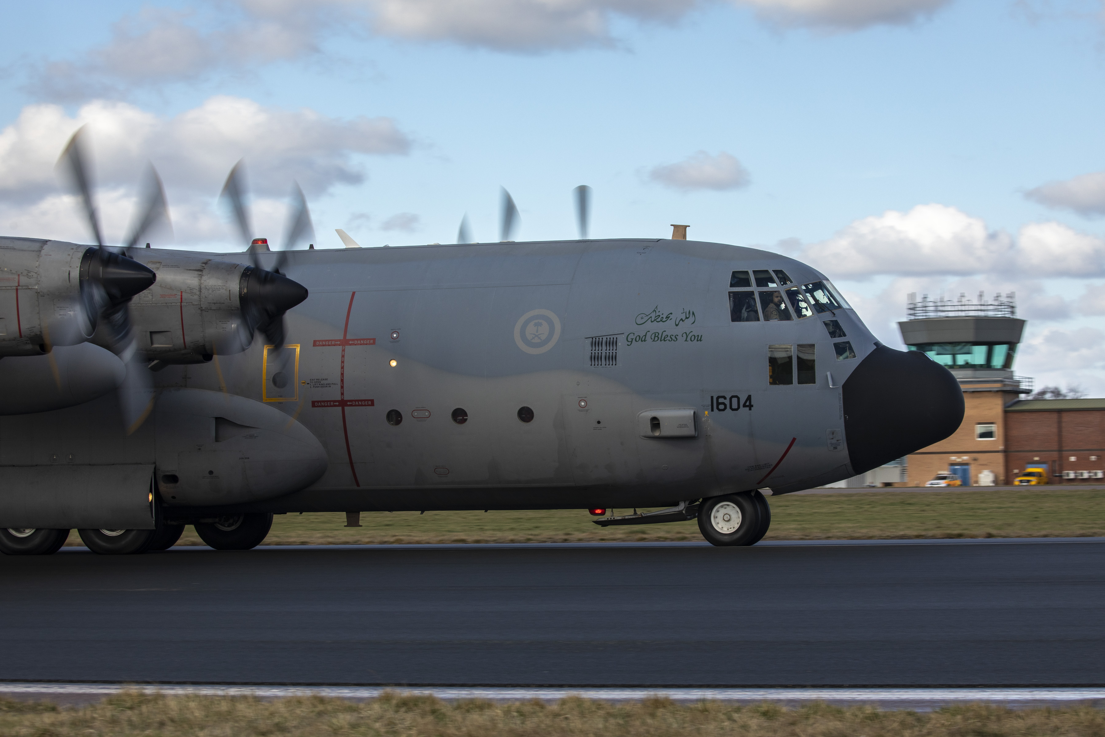 Image shows RAF Voyager on the airfield.