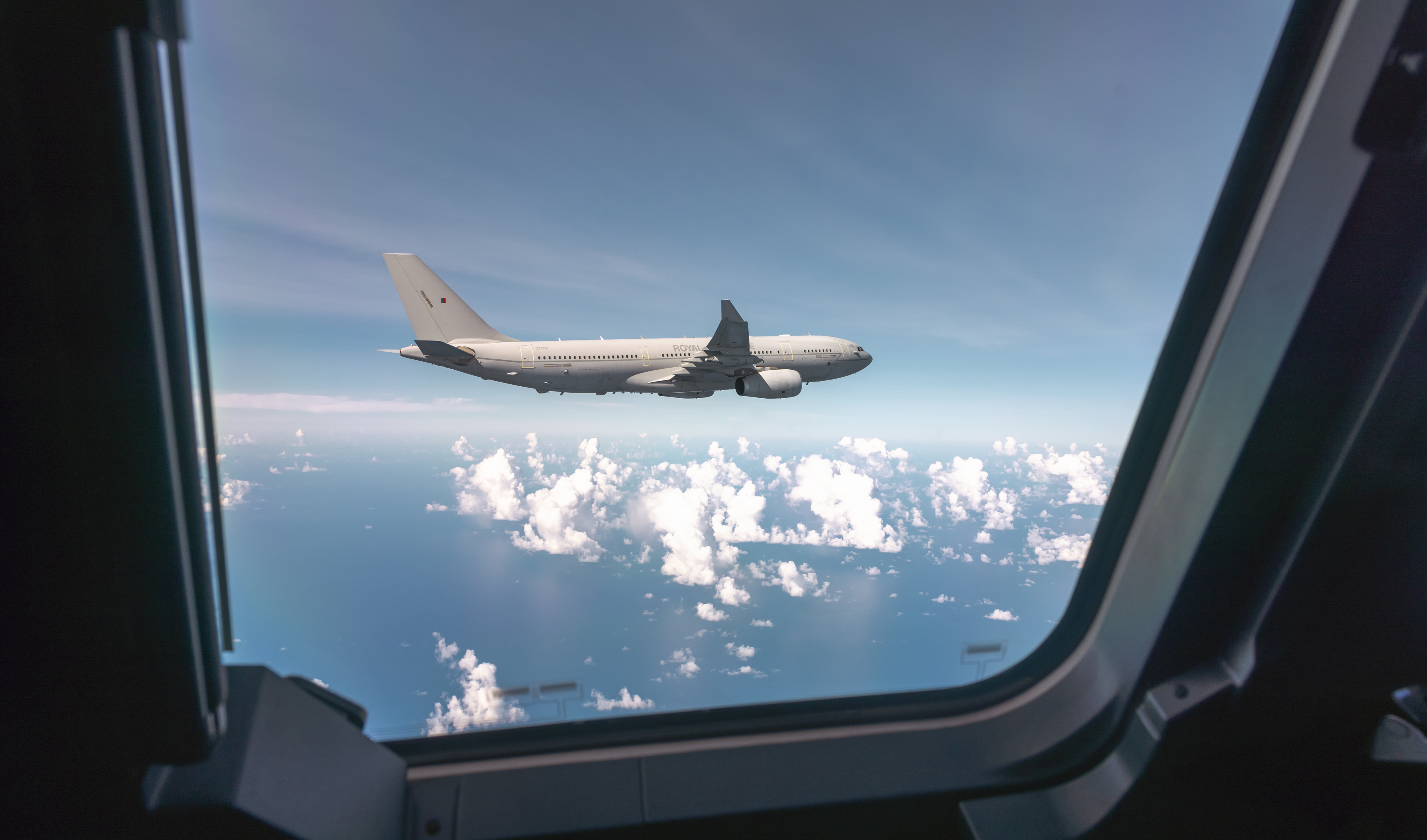 View of Voyager in flight from another aircraft
