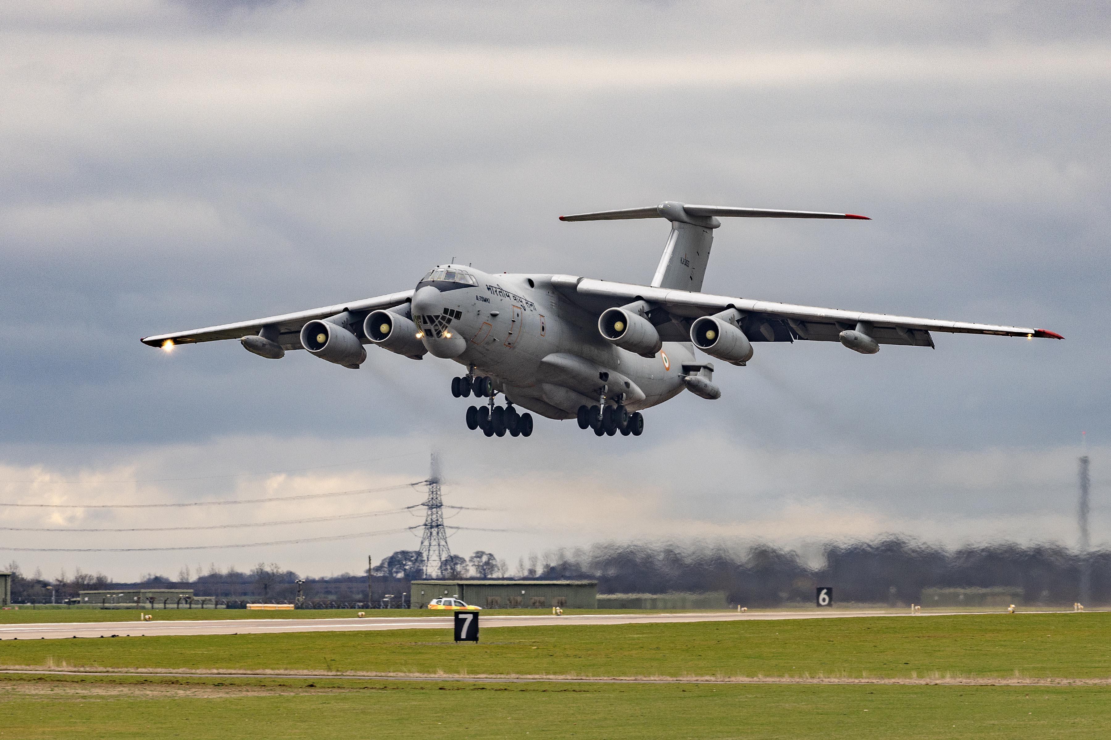 Image shows a carrier aircraft landing.