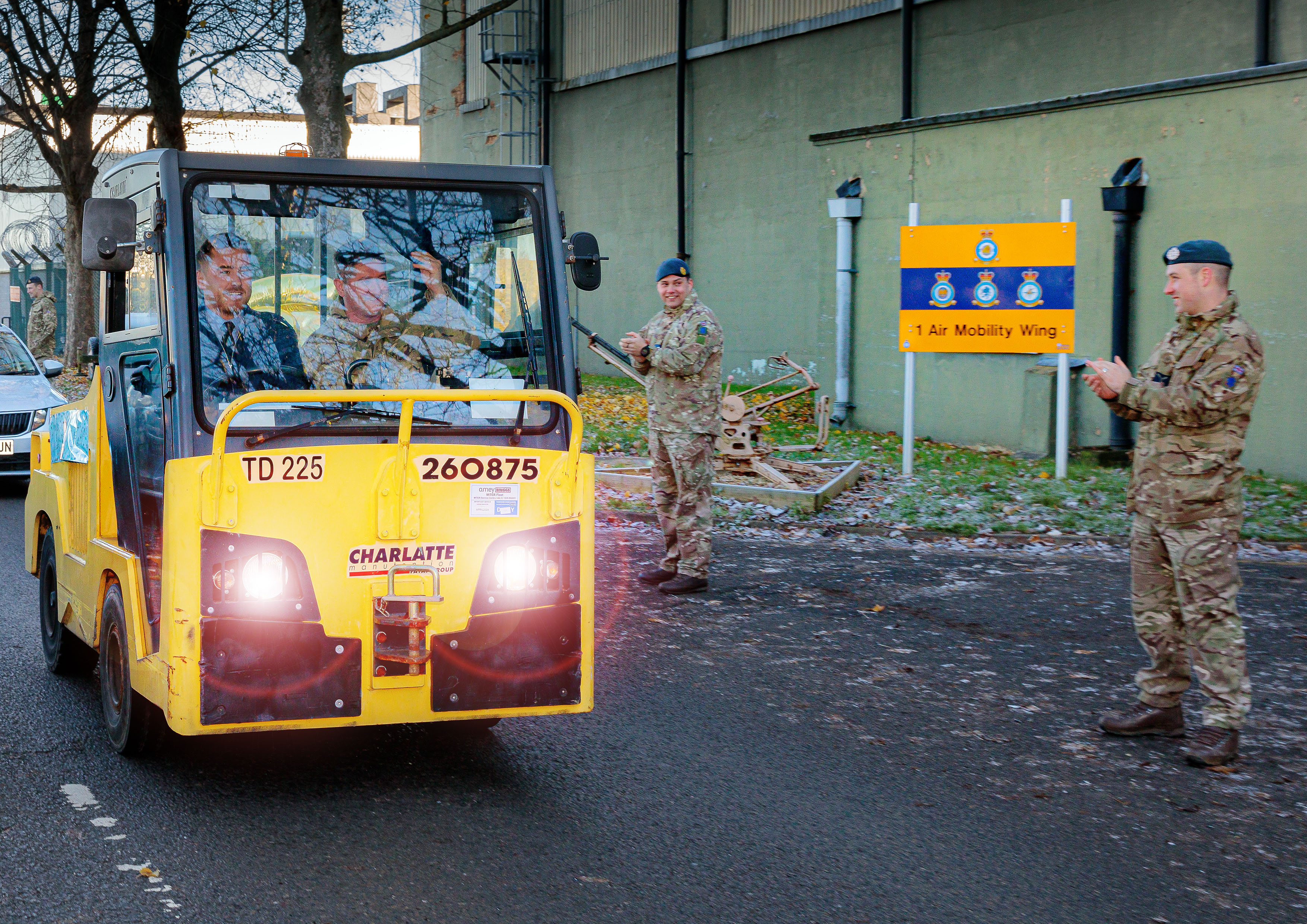 Warrant Officer Christopher Blythe was given a traditional RAF send off by personnel at Royal Air Force Brize Norton.