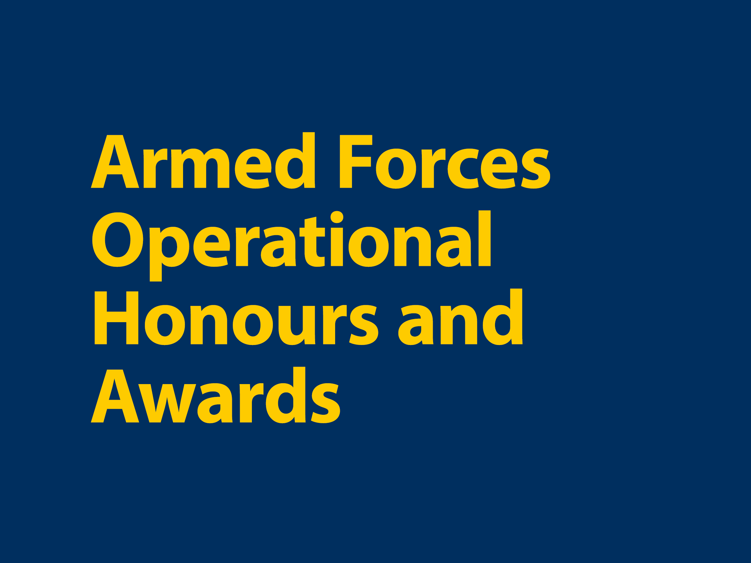 Operational Honours List banner.