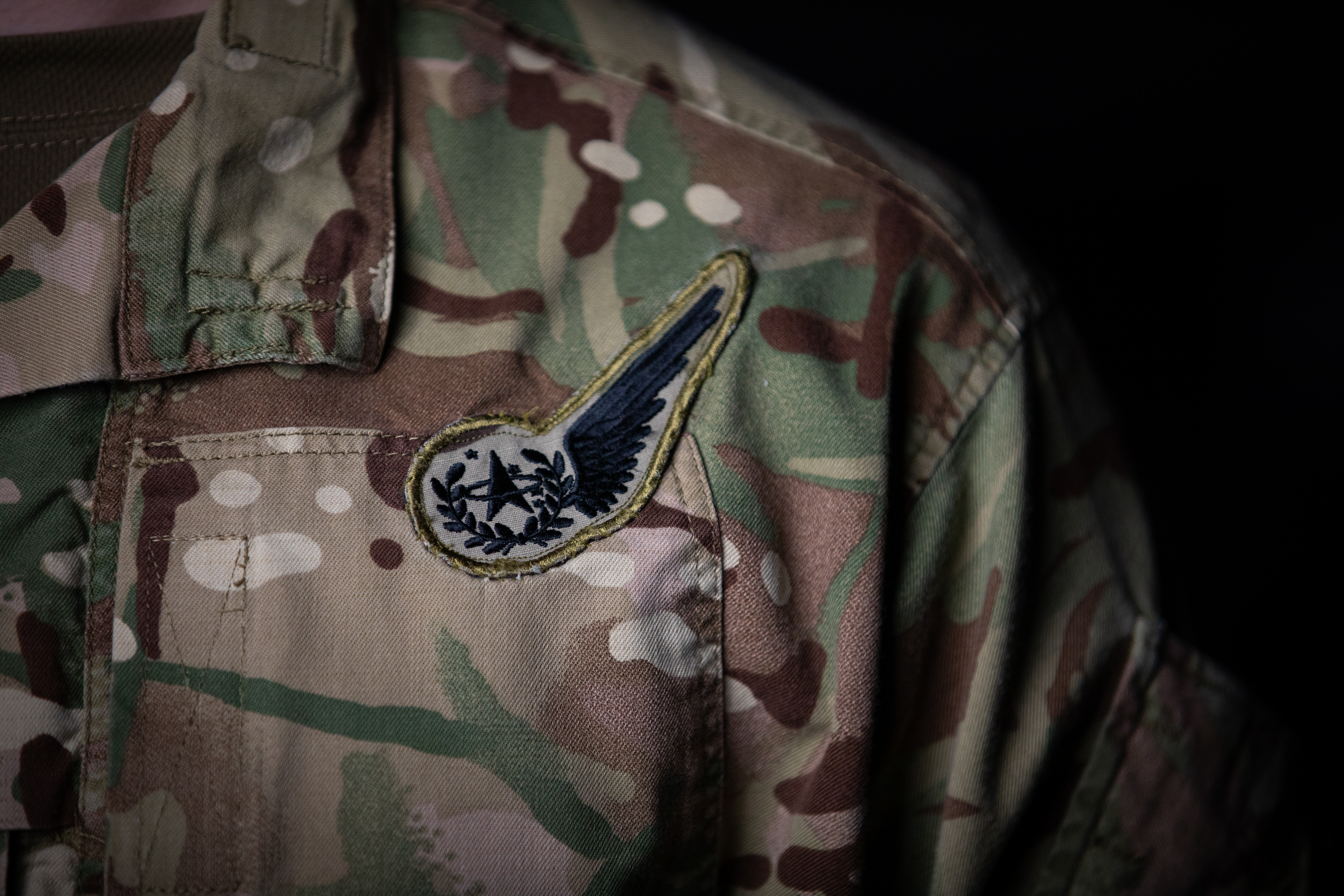 Space Command badge on breast of uniform