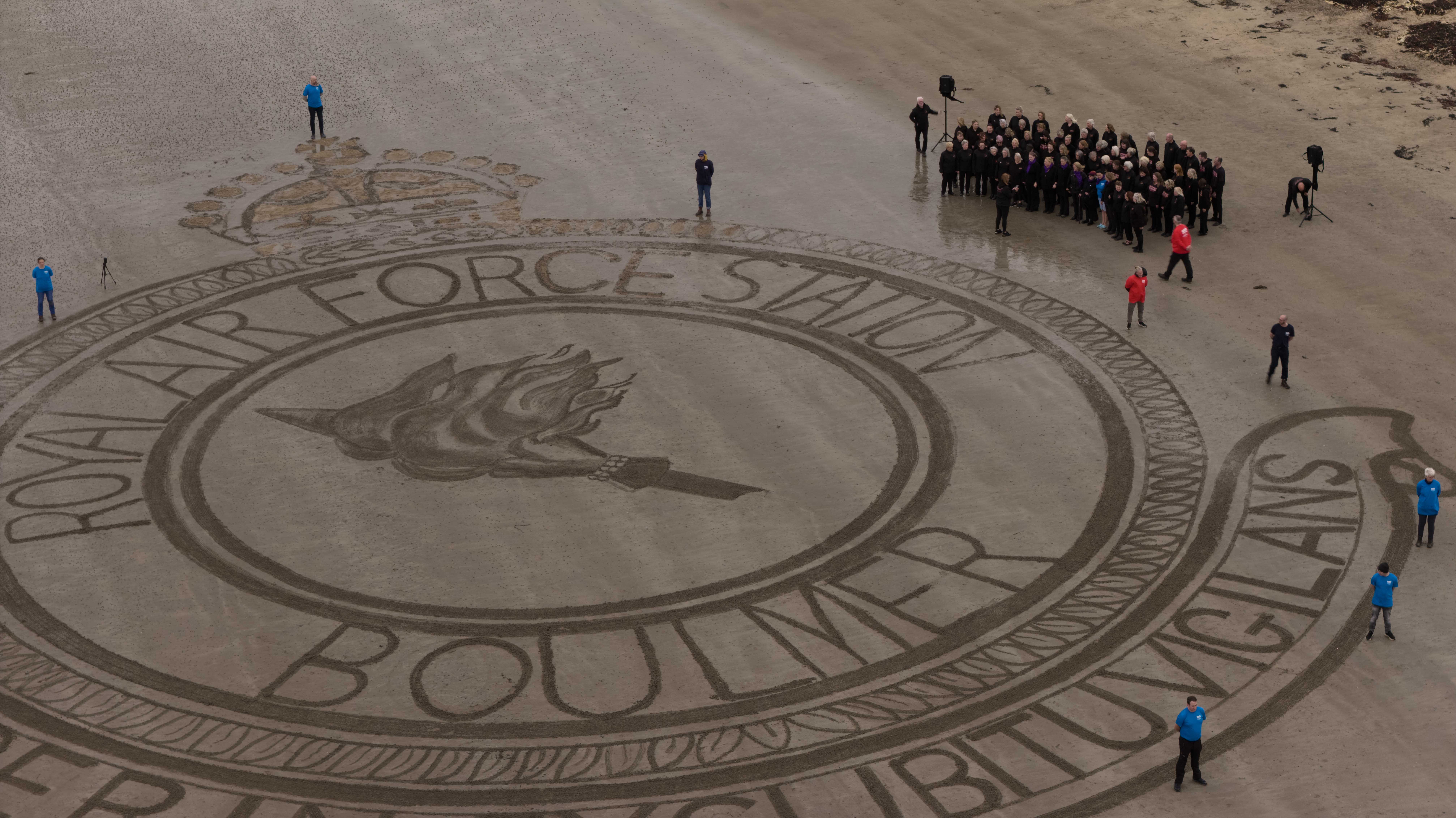 SSAFA and RAF Boulmer marks D-Day anniversary with unique beach art