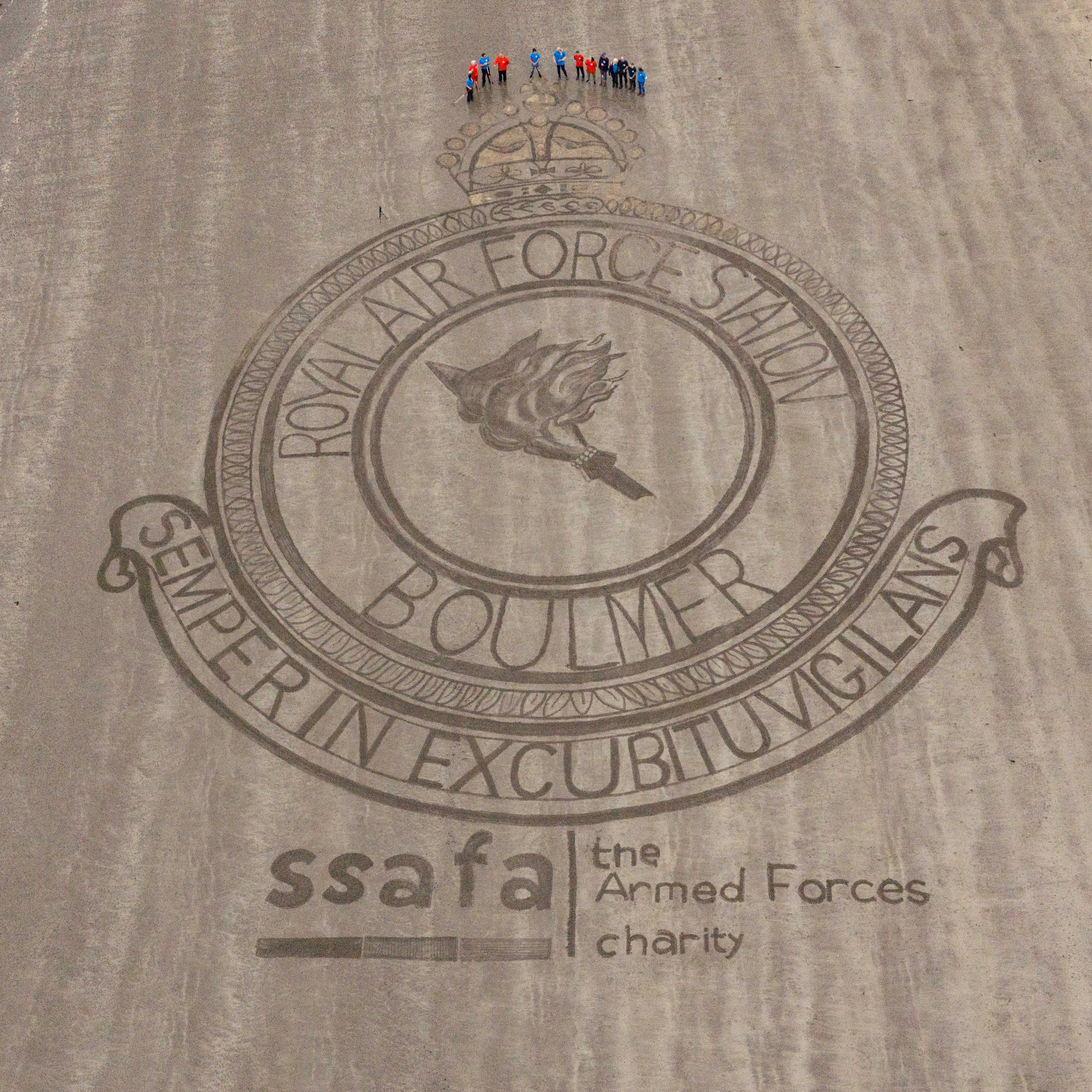 SSAFA and RAF Boulmer marks D-Day anniversary with unique beach art