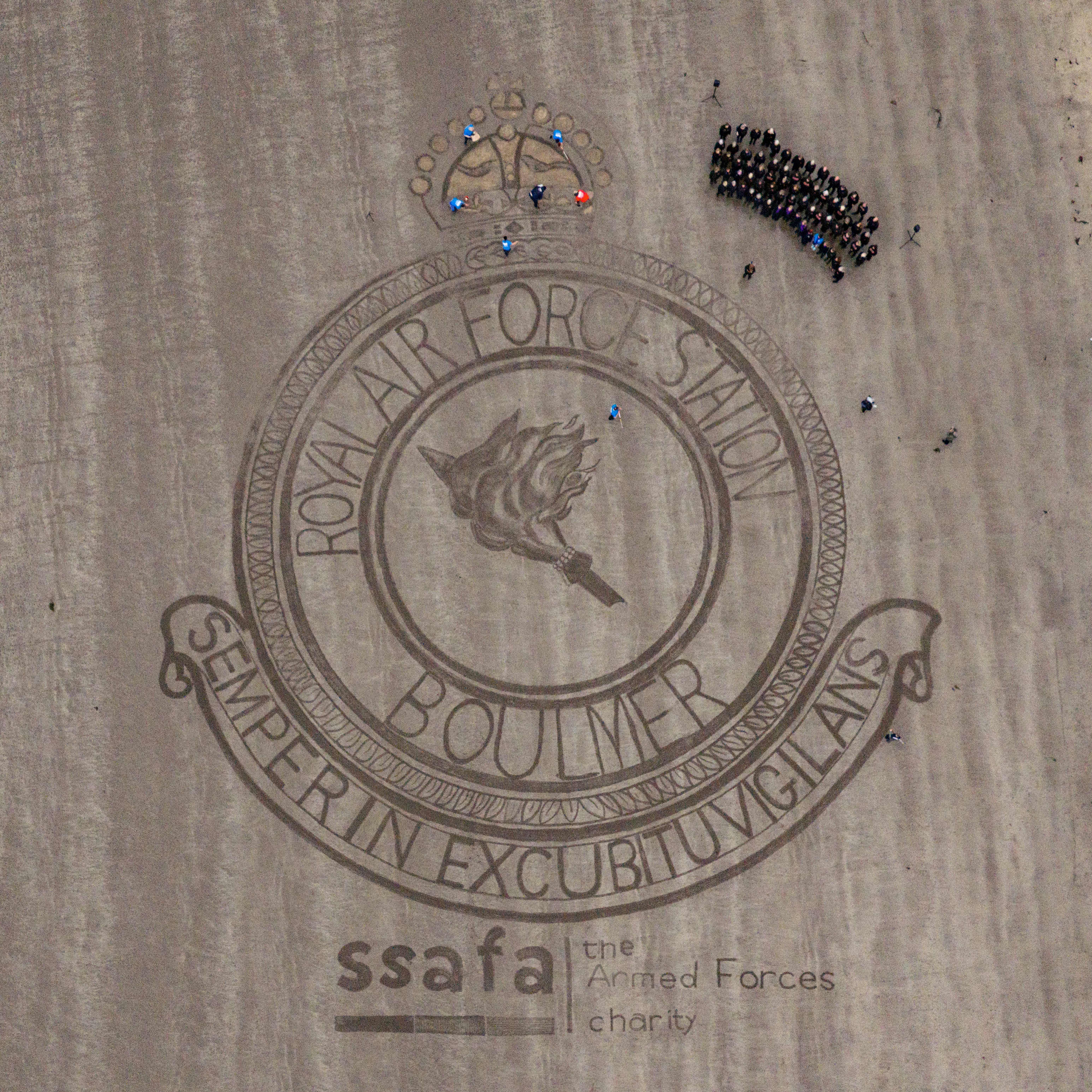 SSAFA and RAF Boulmer marks D-Day anniversary with unique beach art