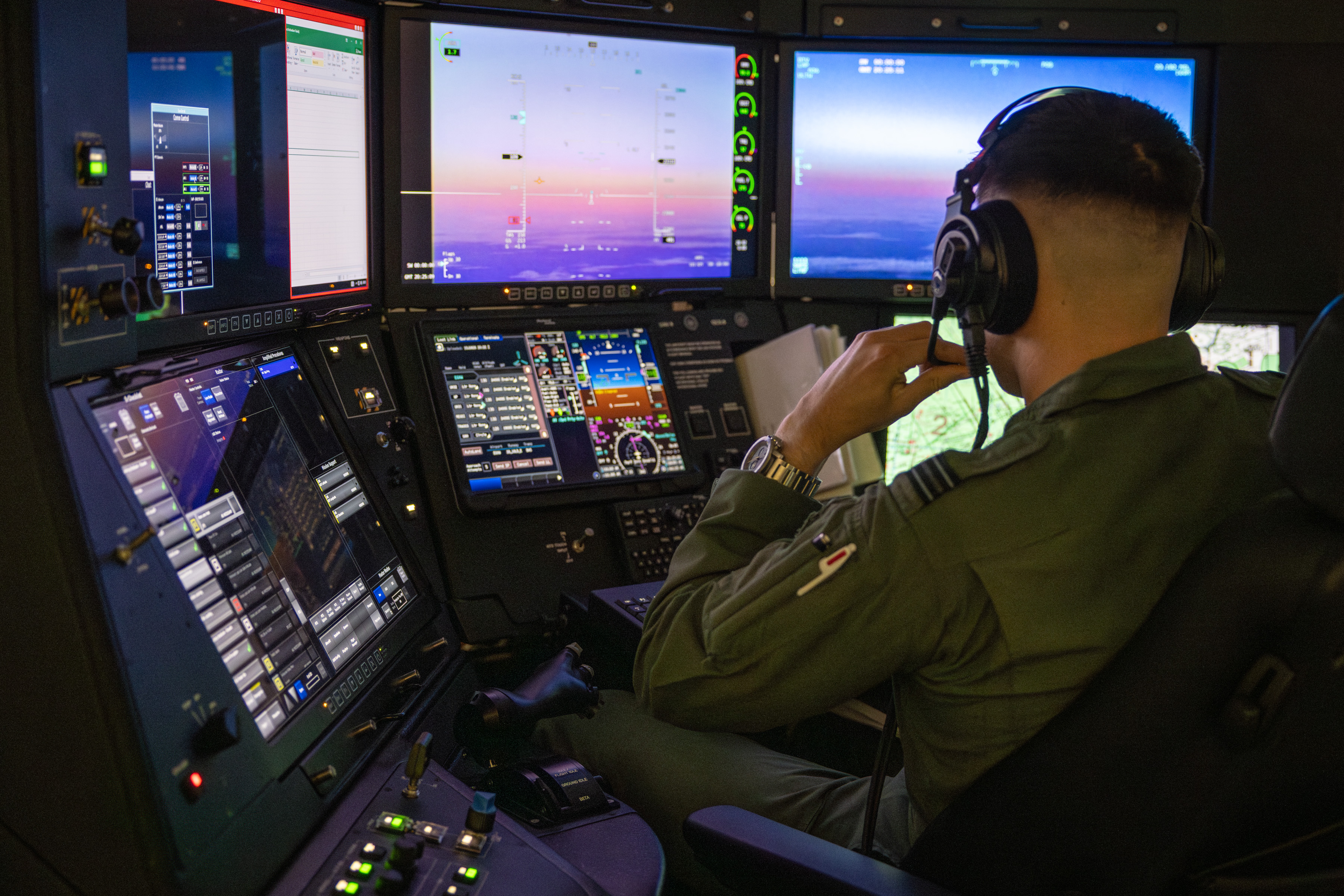 An RAF serviceperson supporting Protector's transit.