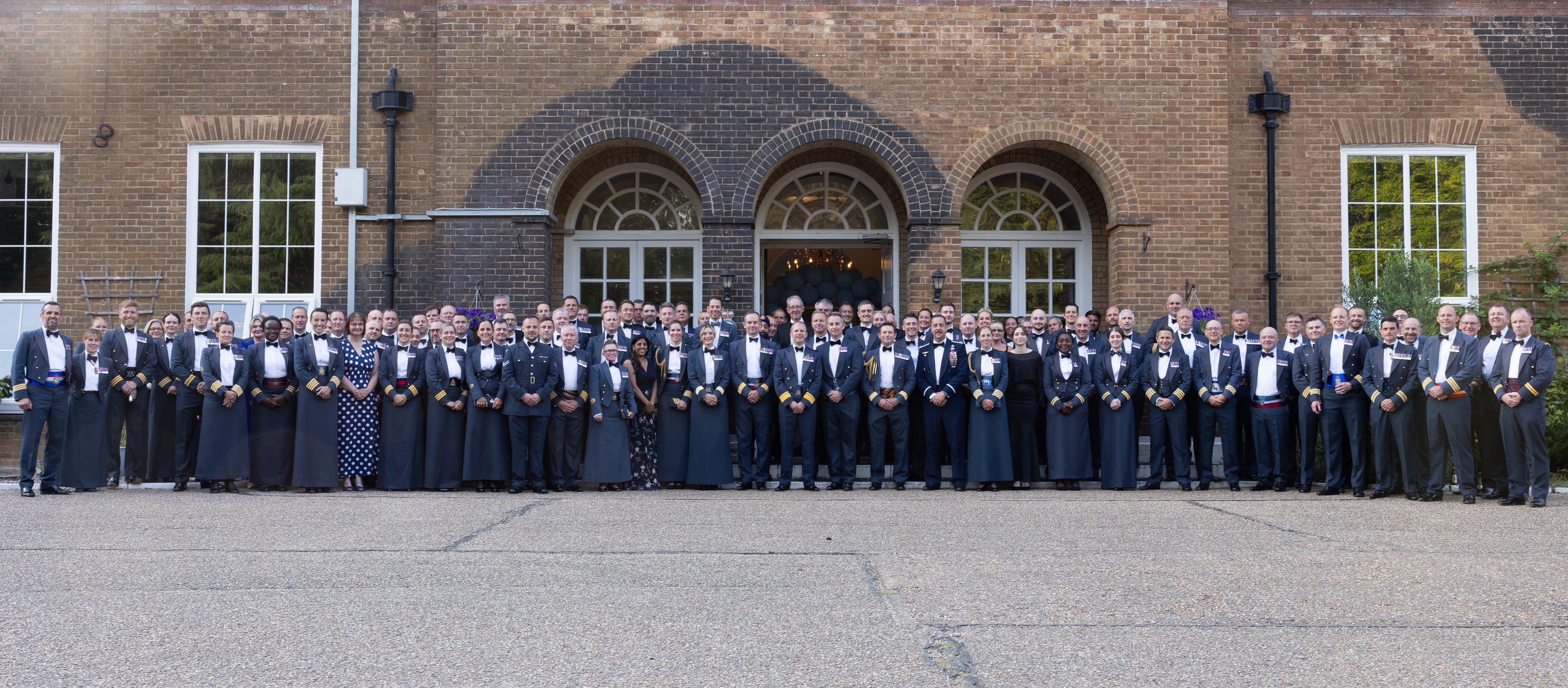 No.2 Gp Award Dinners attendees in front of RAF Honington Officers Mess