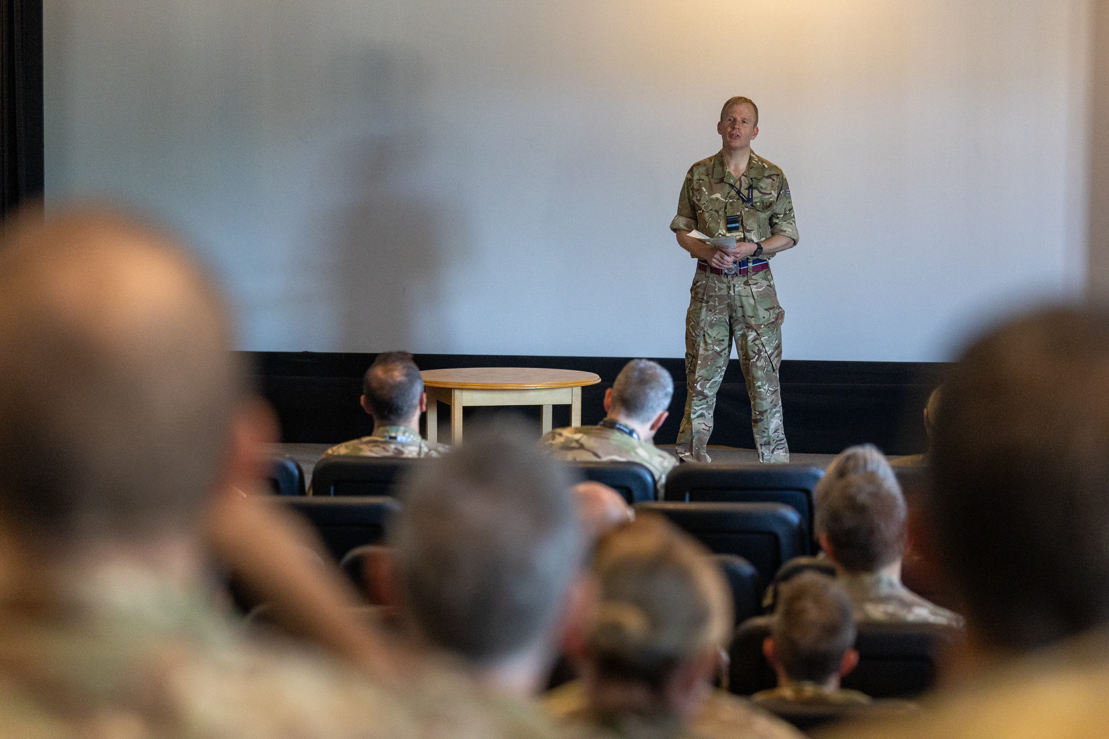 AVM Lyle on Stage Opening the No.2 Gp Commanders Conference