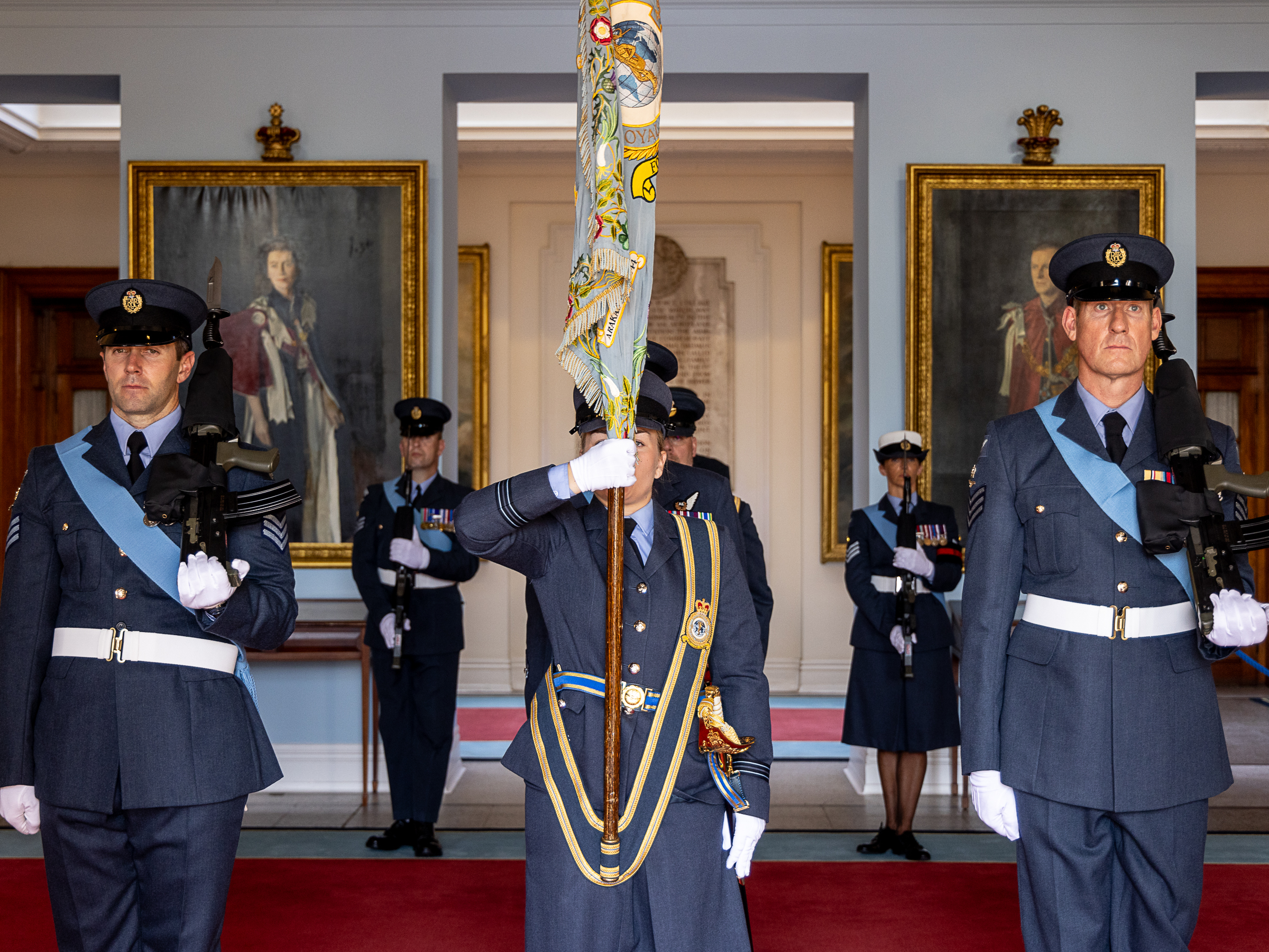 Formal ceremony presenting 42 squadron standard