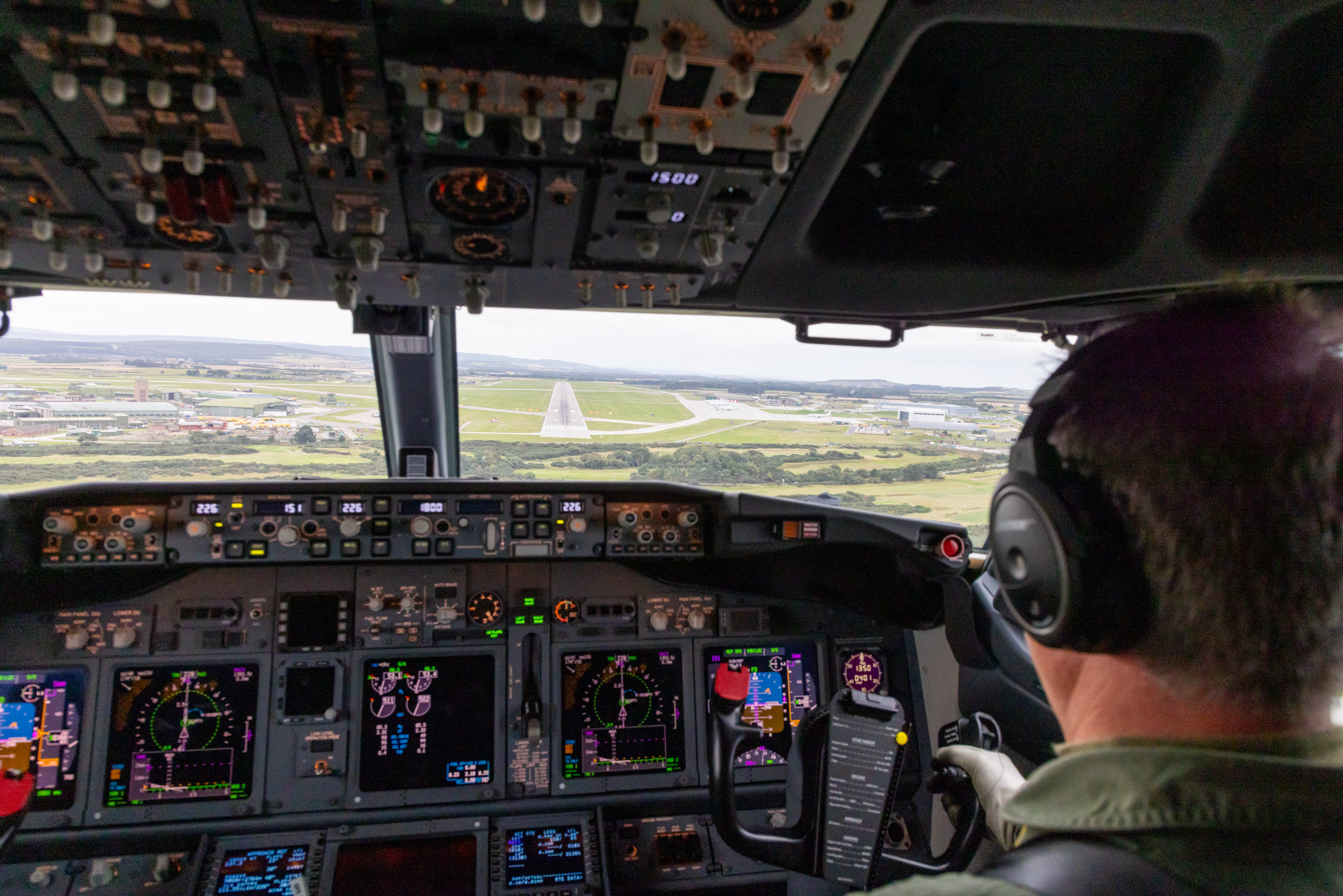 Inside the cockpit during flight