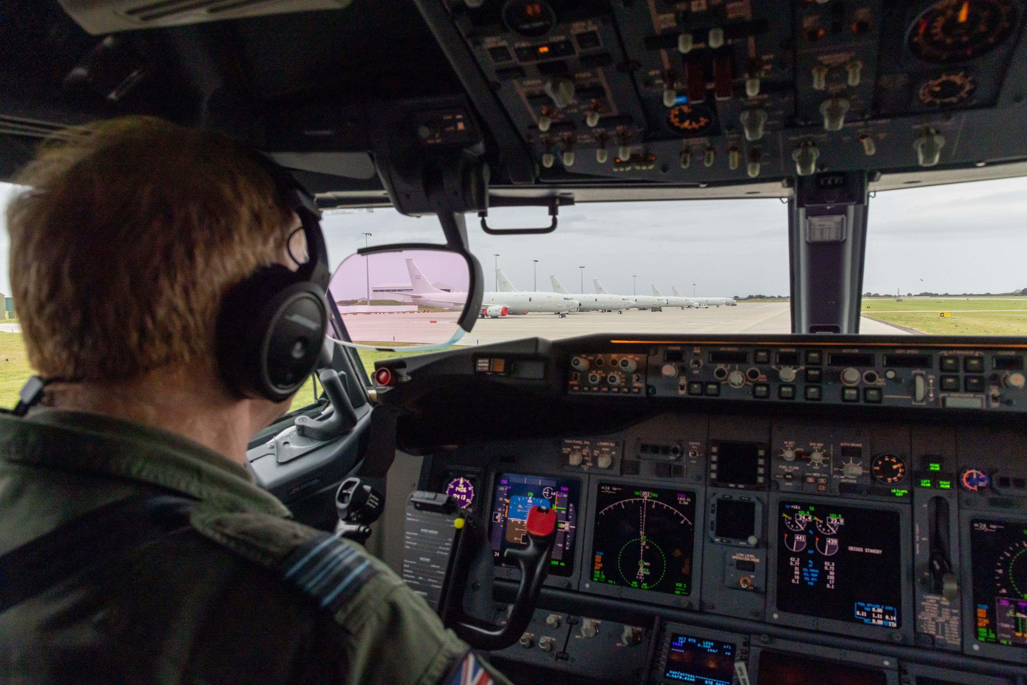 Inside the Poseidon cockpit once landed on runway