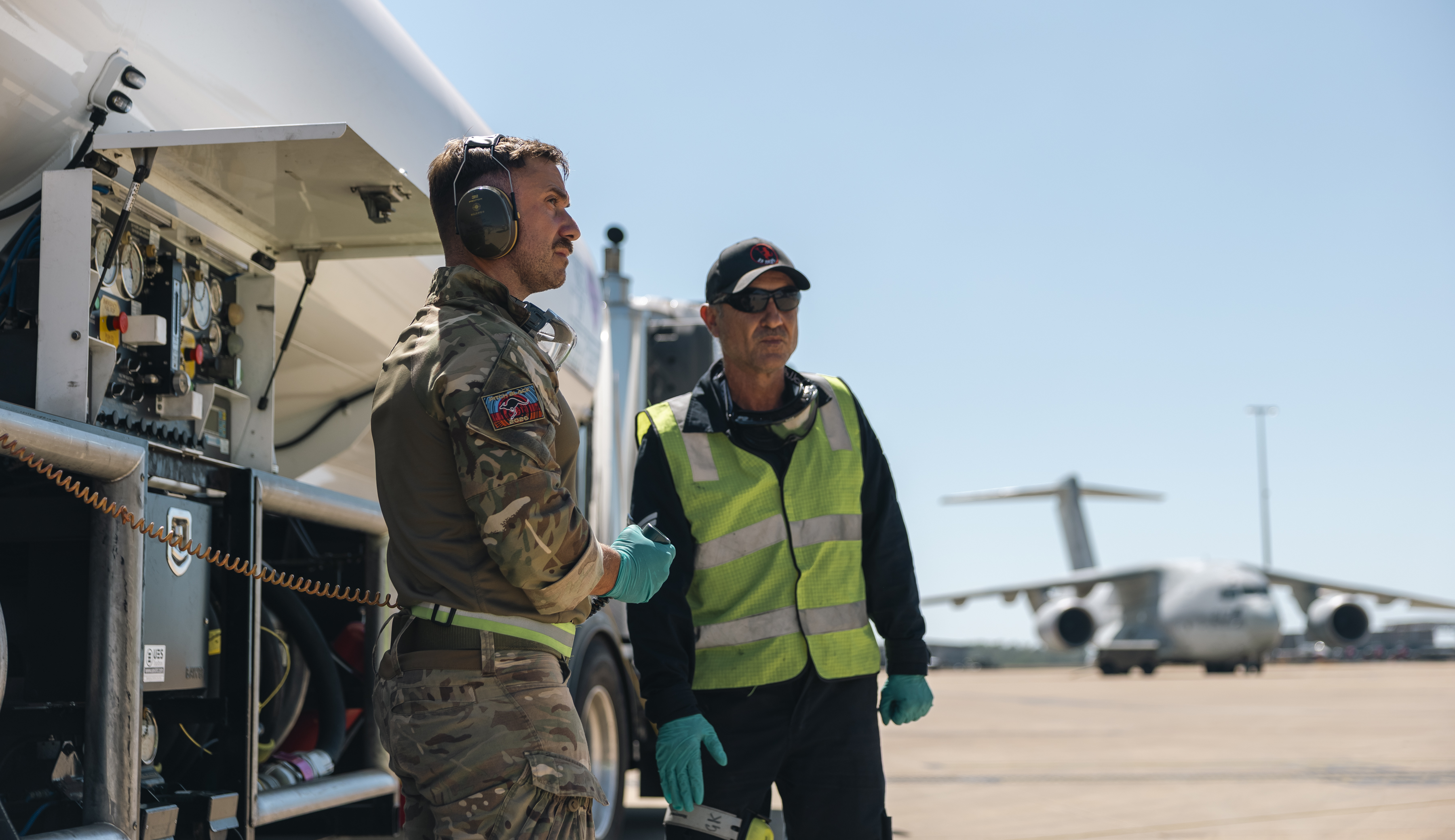 Refueller personnel at work during Exercise Pitch Black 2026.