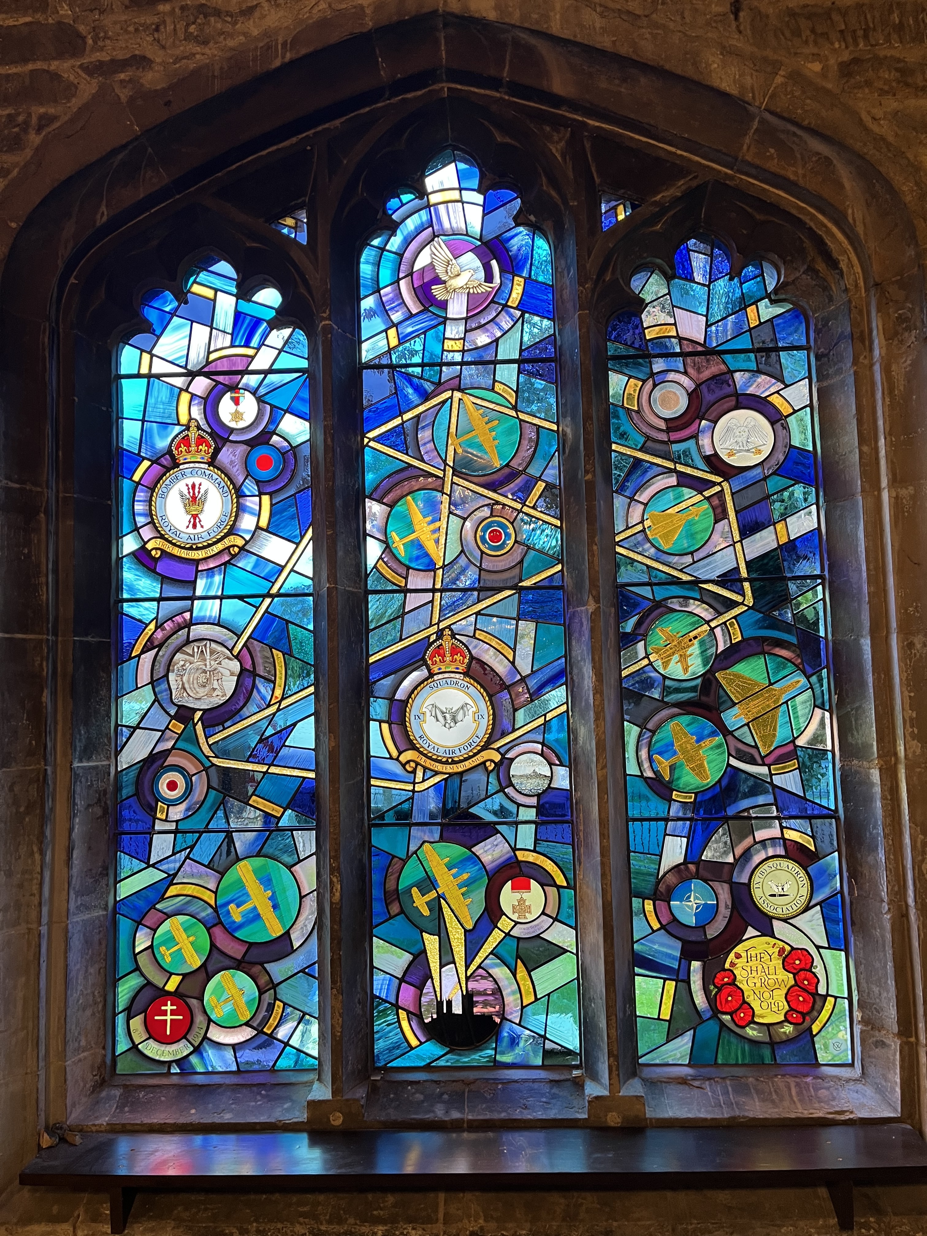 Stained glass window.