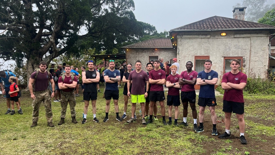 2 PARA service personnel standing in a group on Green Mountain 