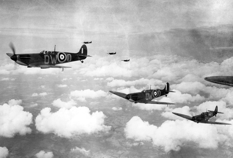 Black and white photo from the Battle of Britain