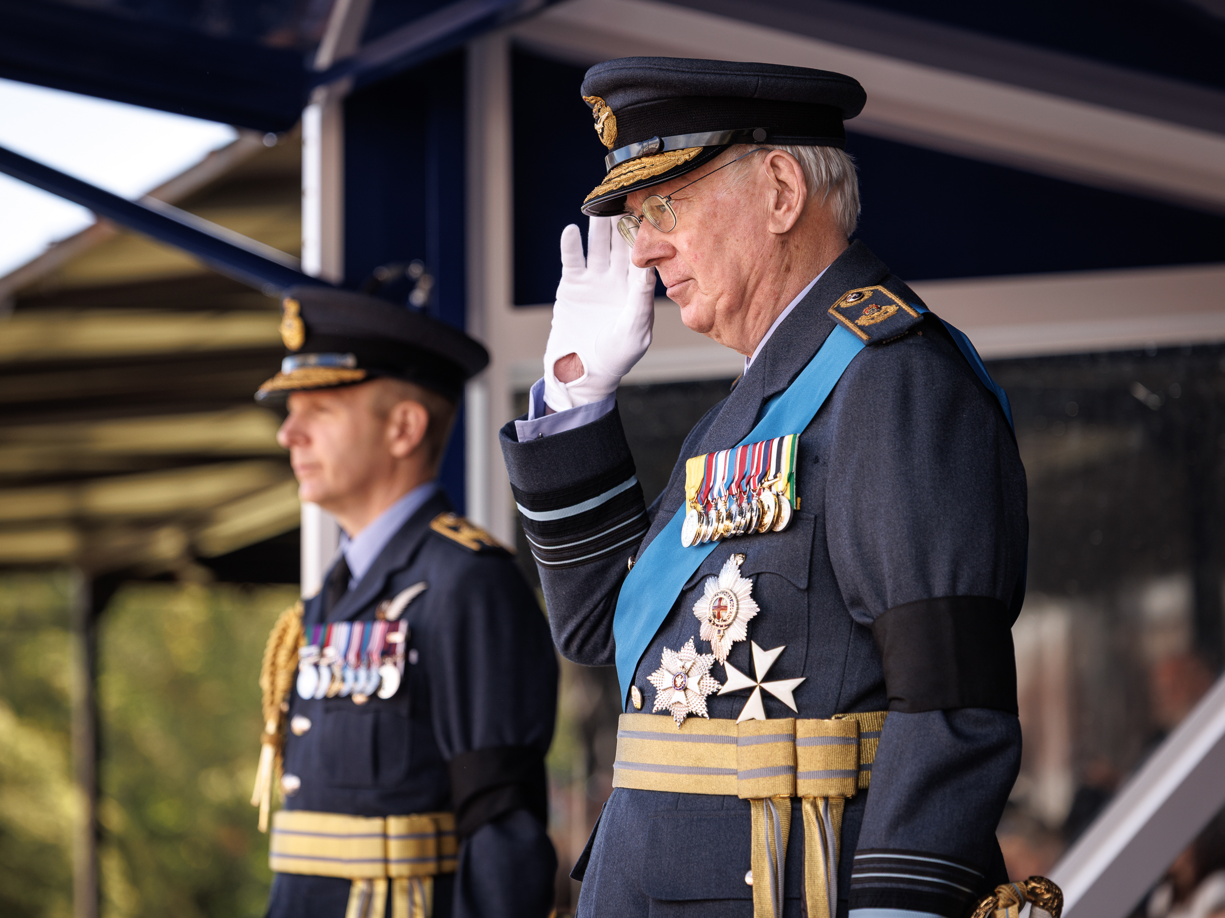 Duke of Gloucester saluting