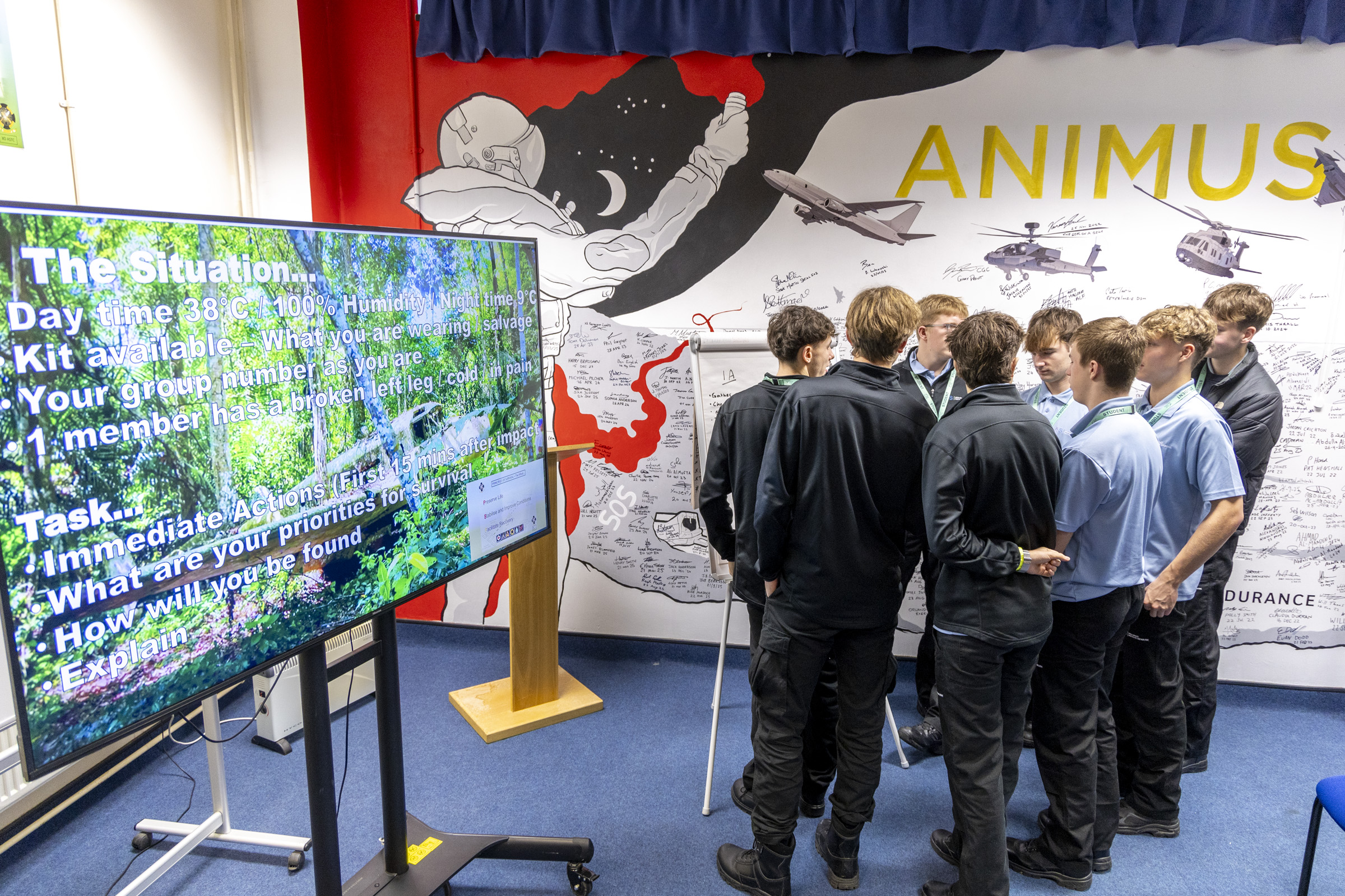 Students discussing the task