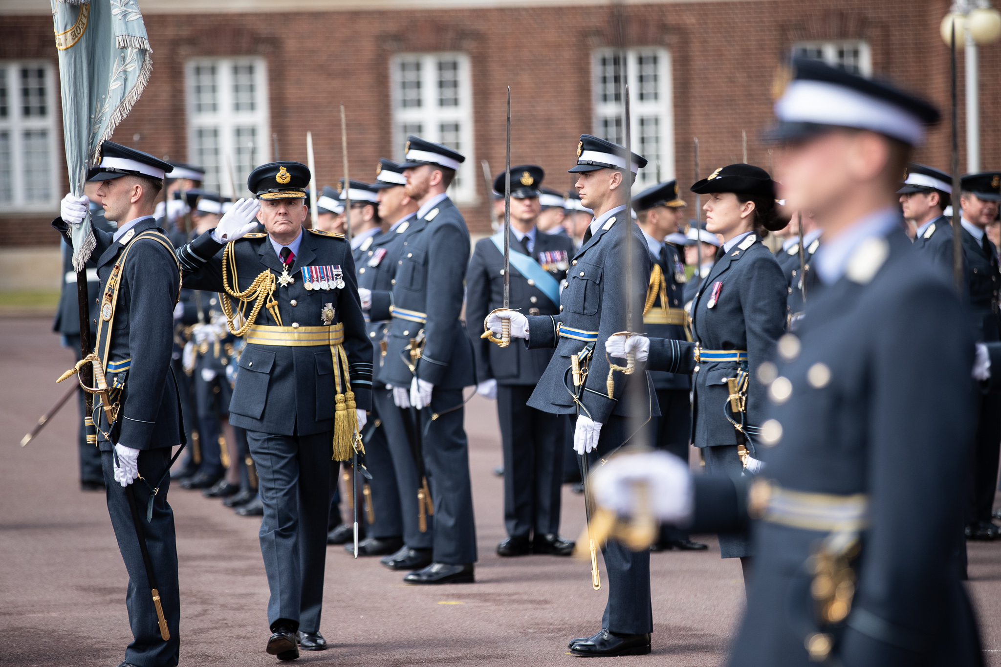 Taking the Salute at the Kings Sqn Graduation