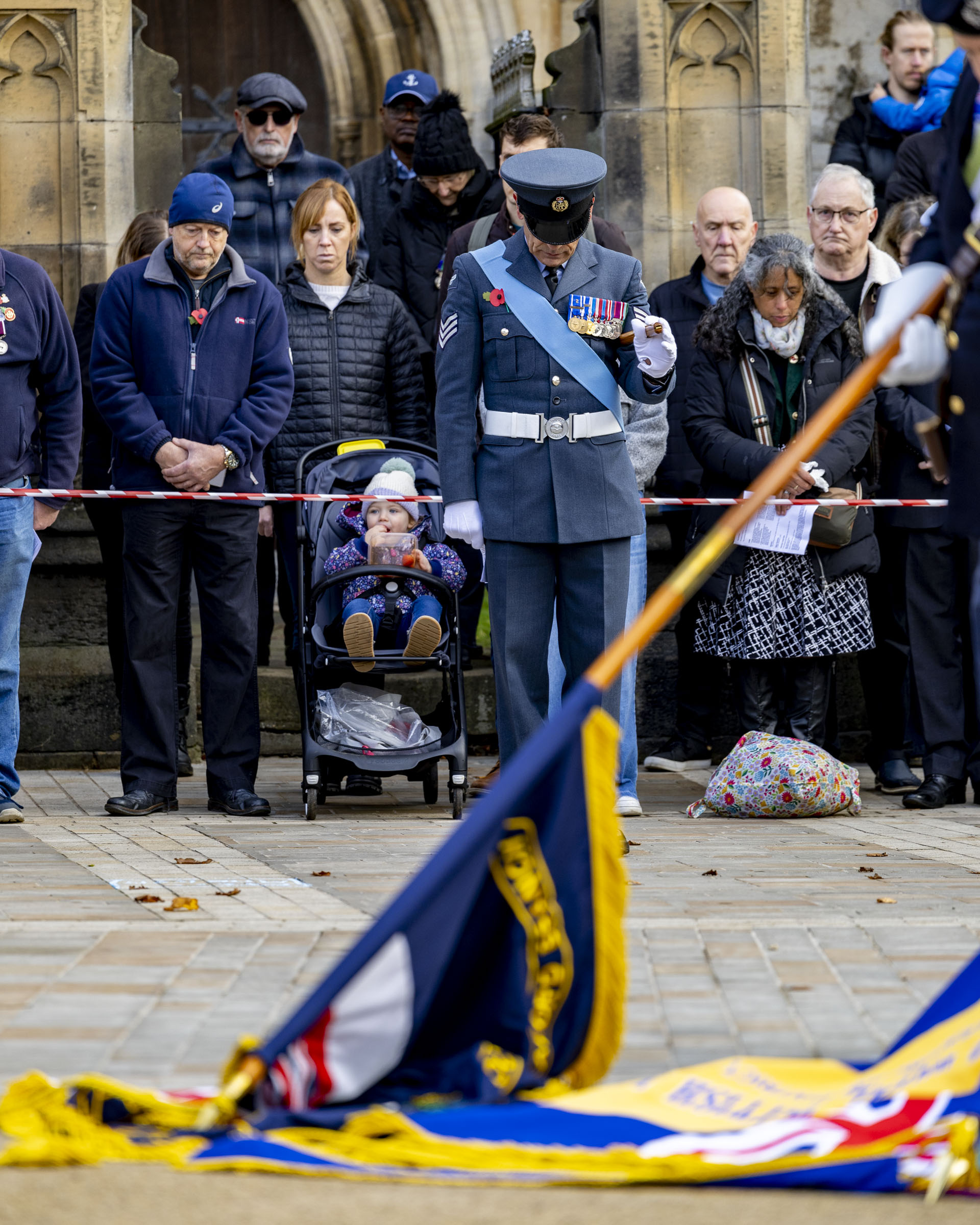 laying down the flag