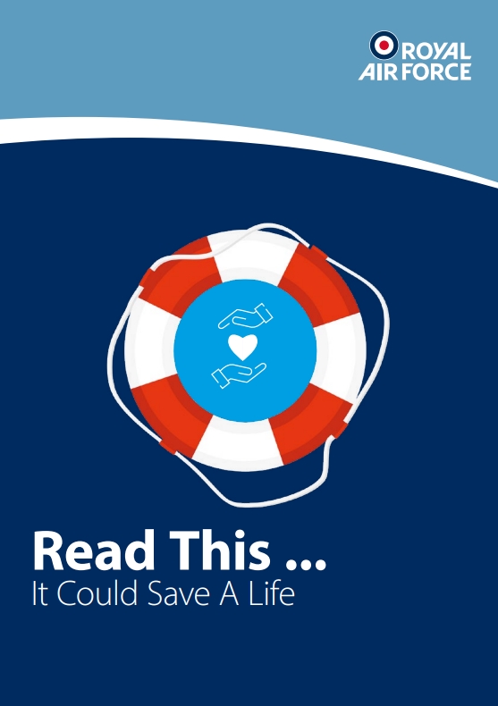 Cover Page for the RAF Domestic Abuse Handbook that states Read this, it could save a life