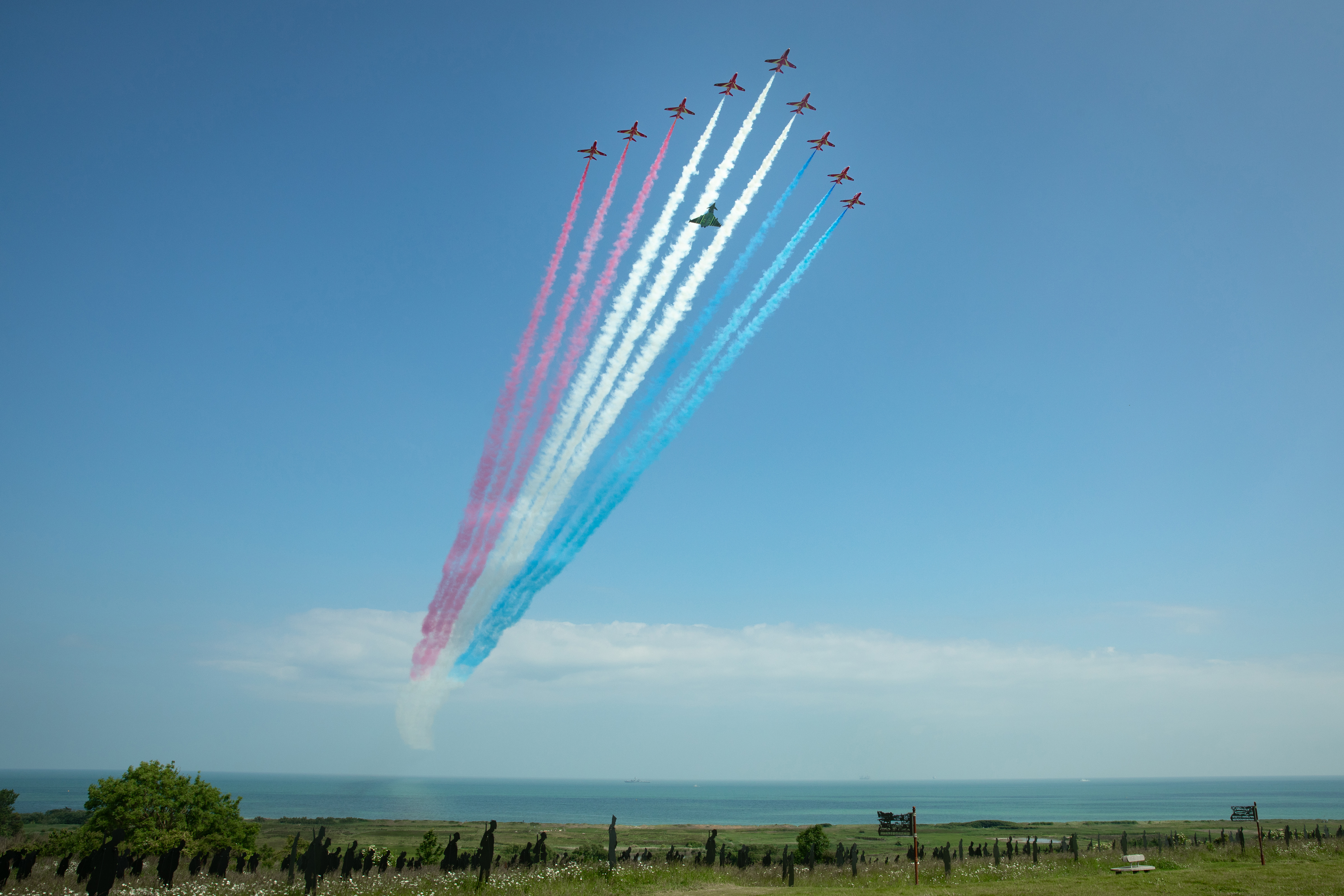 Red Arrows flypast.
