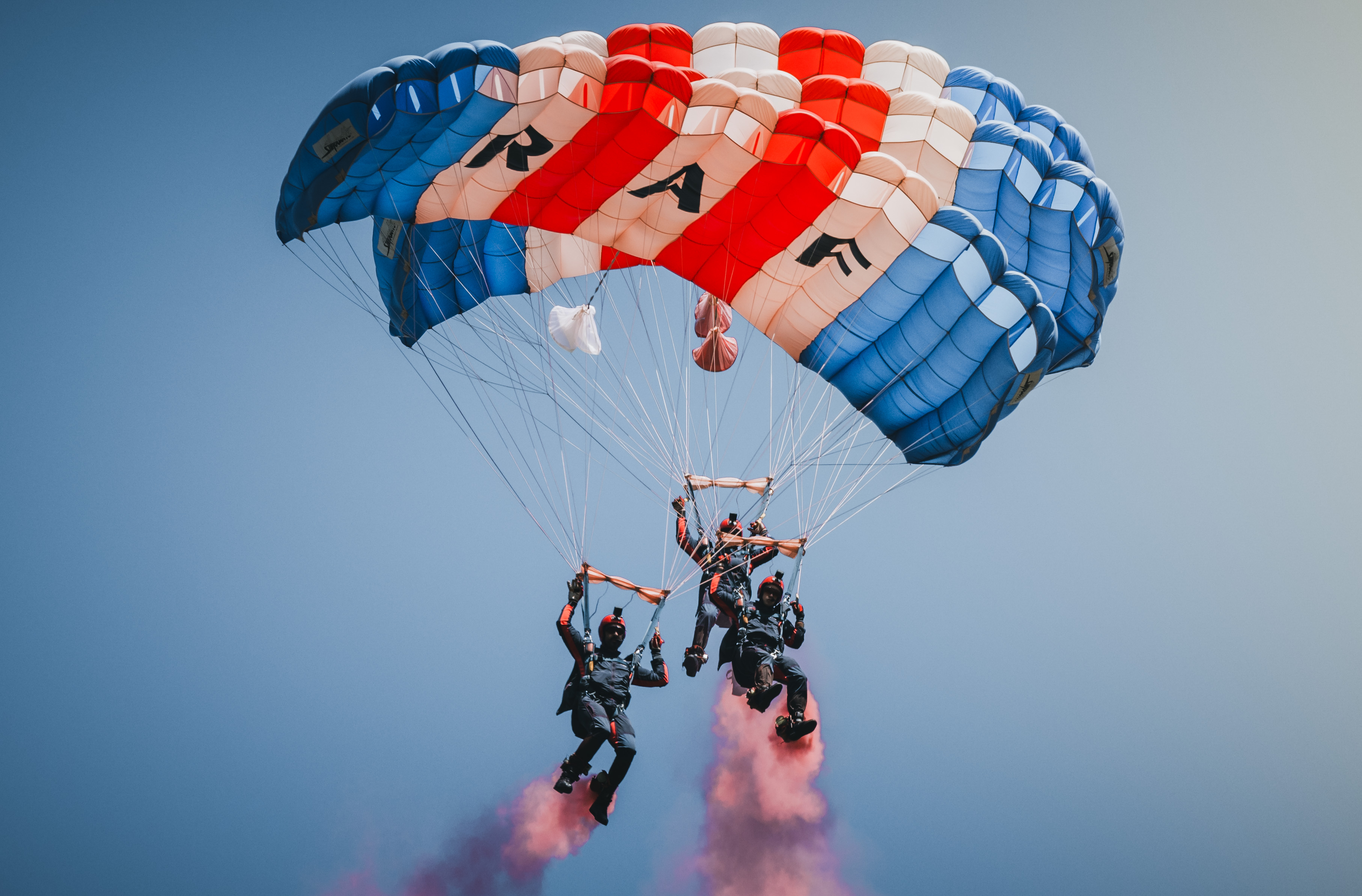 3 of the RAF parachutists performing the display