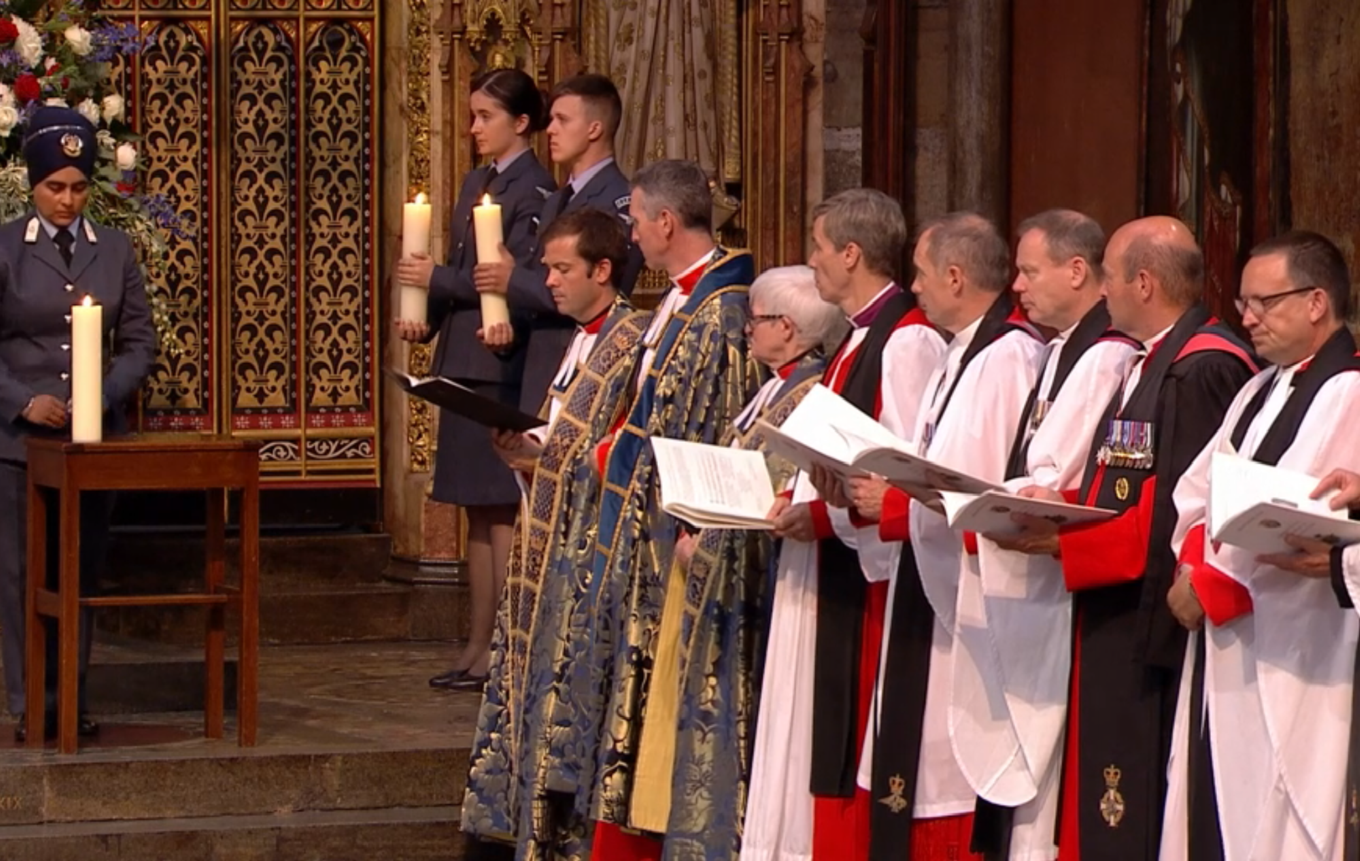 Senior Aircraftman Kia Sandvig in Westminster Abbey (Female Candle Bearer)