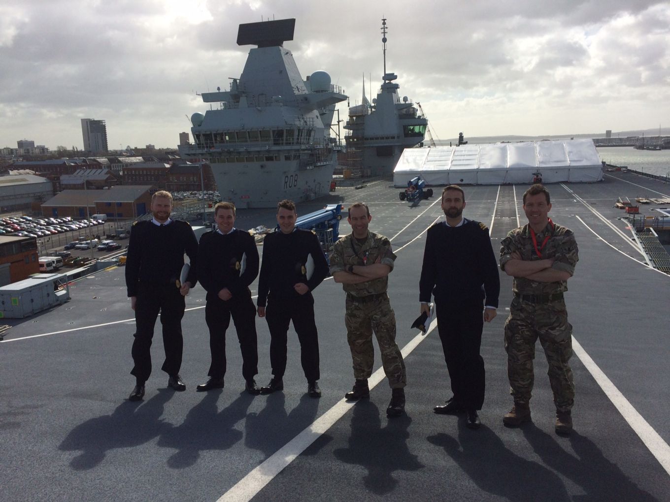 Students on board the HMS Queen Elizabeth