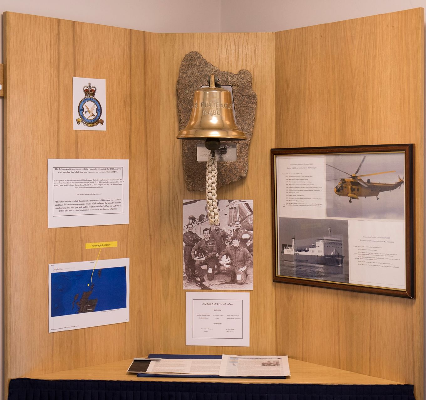 A replica ship's bell rehomed at RAF Lossiemouth