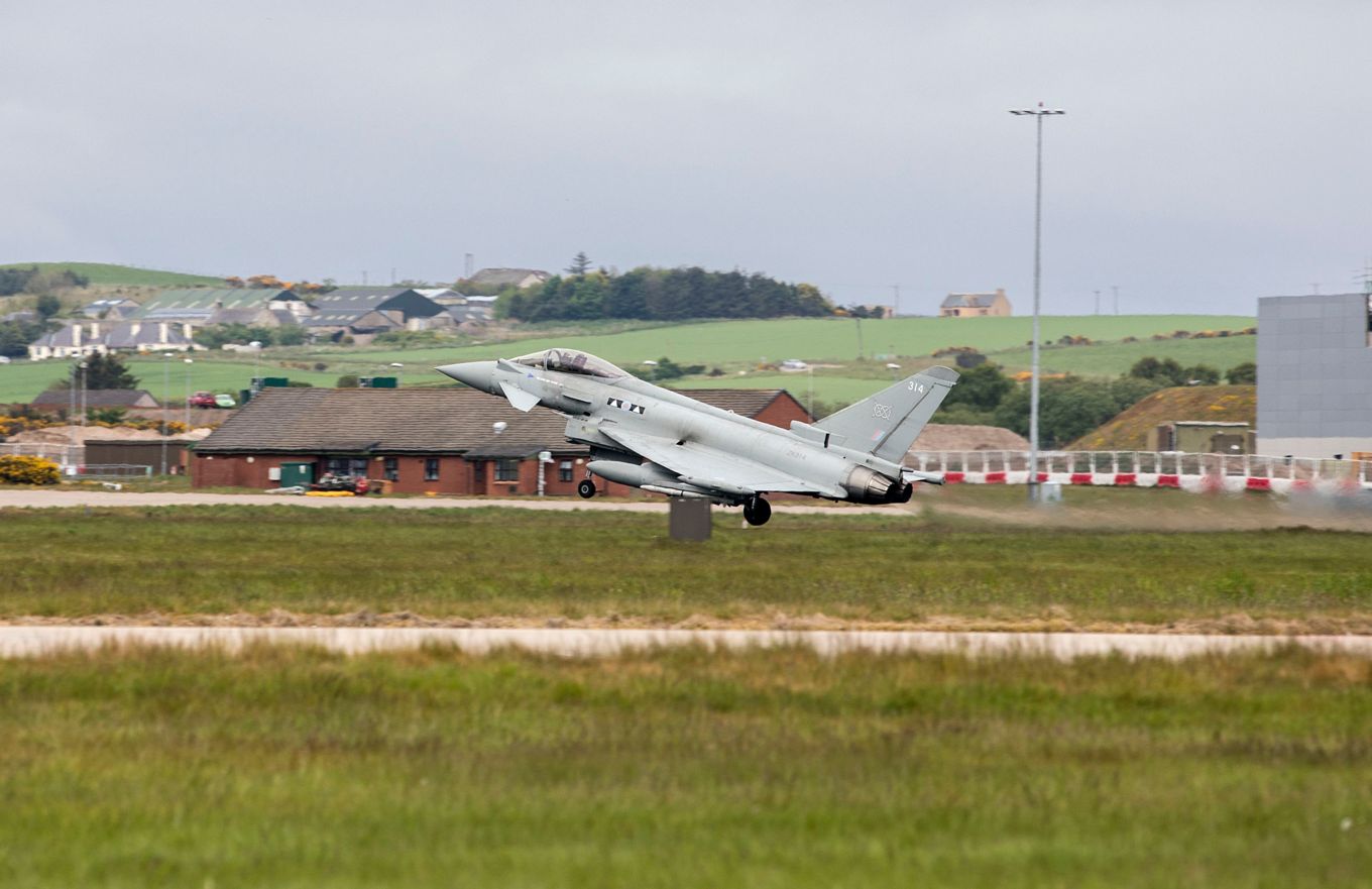 A Typhoon takes off from RAF Lossiemouth
