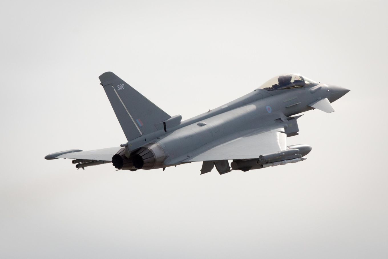 RAF Eurofighter Typhoon FGR4 in take-off. Royal Air Force aircraft and personnel have begun an exercise in Sweden alongside eight other nations to train together in building collective security.