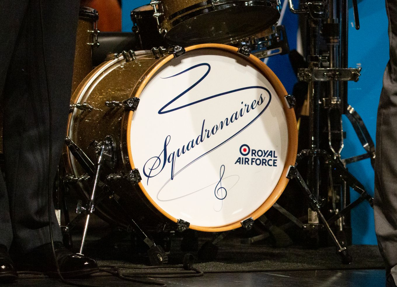 RAF Squadronaires branded drum-kit.