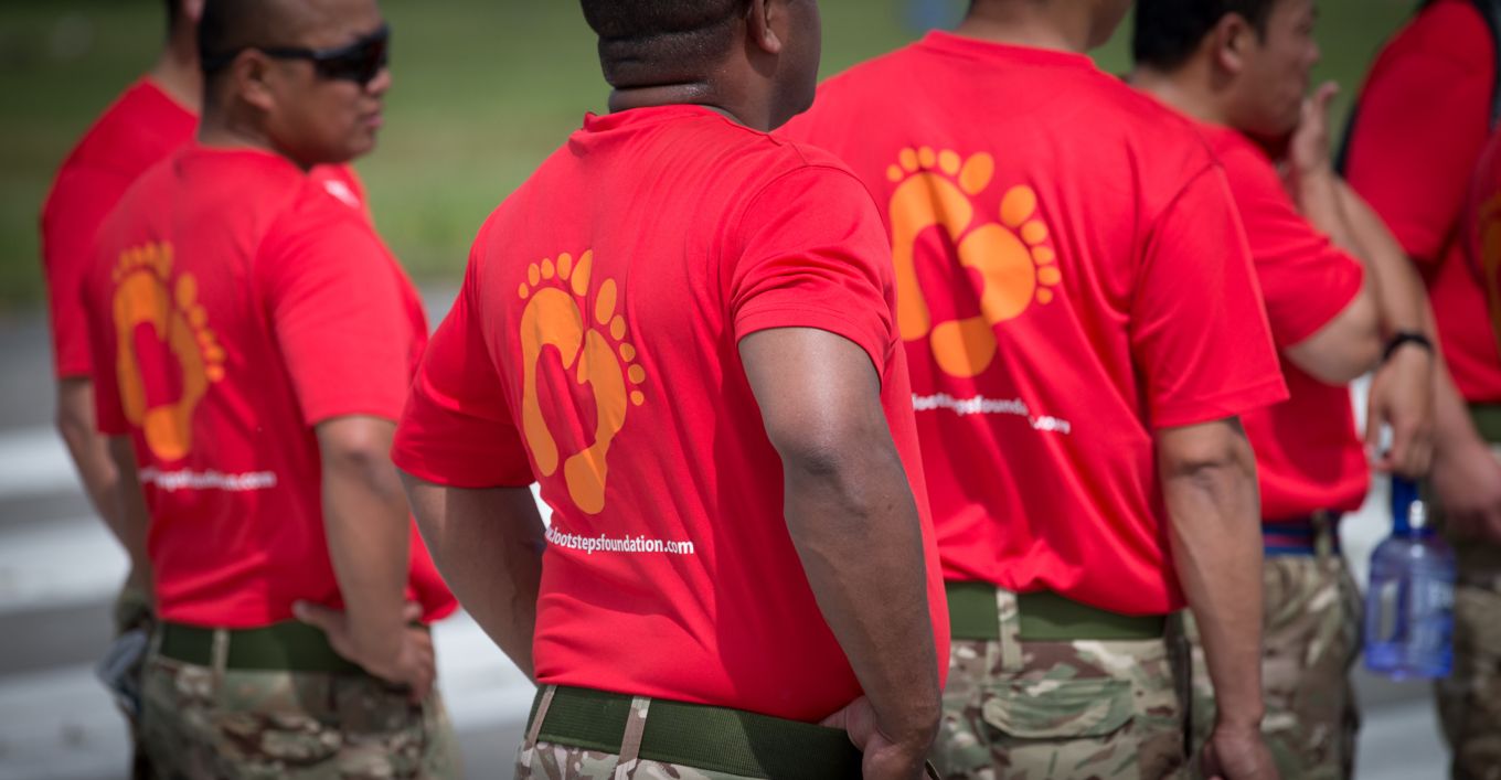 The Military Provost Guard Service show their support wearing the Footsteps Foundation t-shirt.